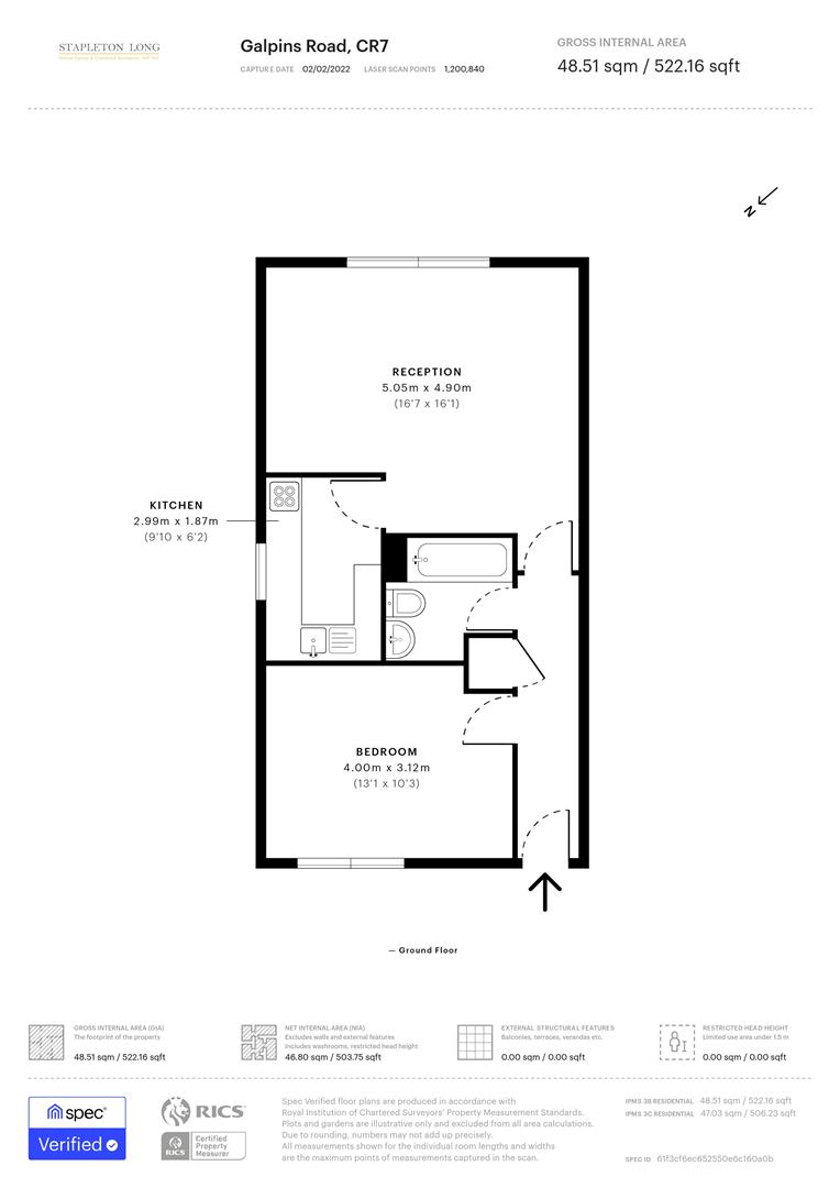 Flat 1, 123, Galpins Road, Thornton Heath floorplan