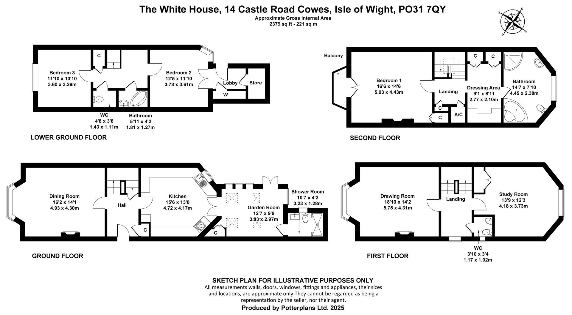 The White House, 14, Castle Road, Cowes floorplan