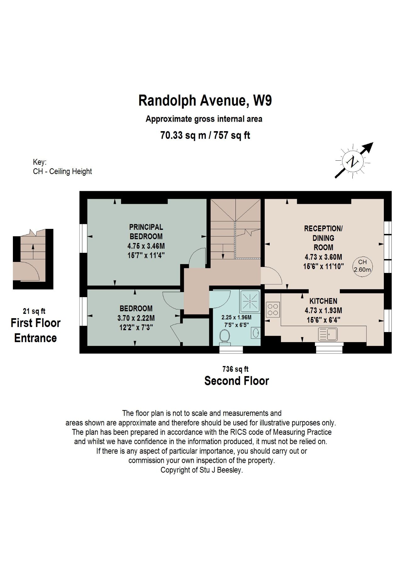 Second Floor Flat 101, Randolph Avenue, London floorplan