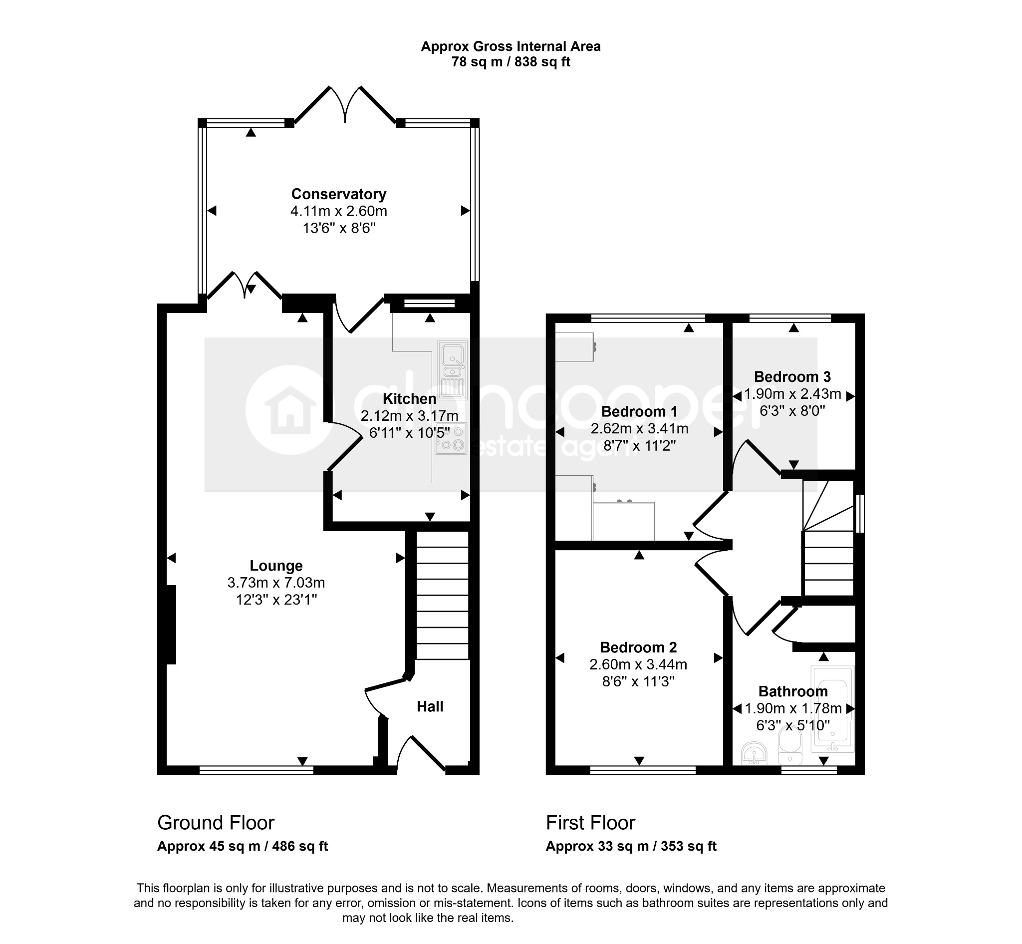 14 Epsom Close, Bedworth, Warwickshire floorplan