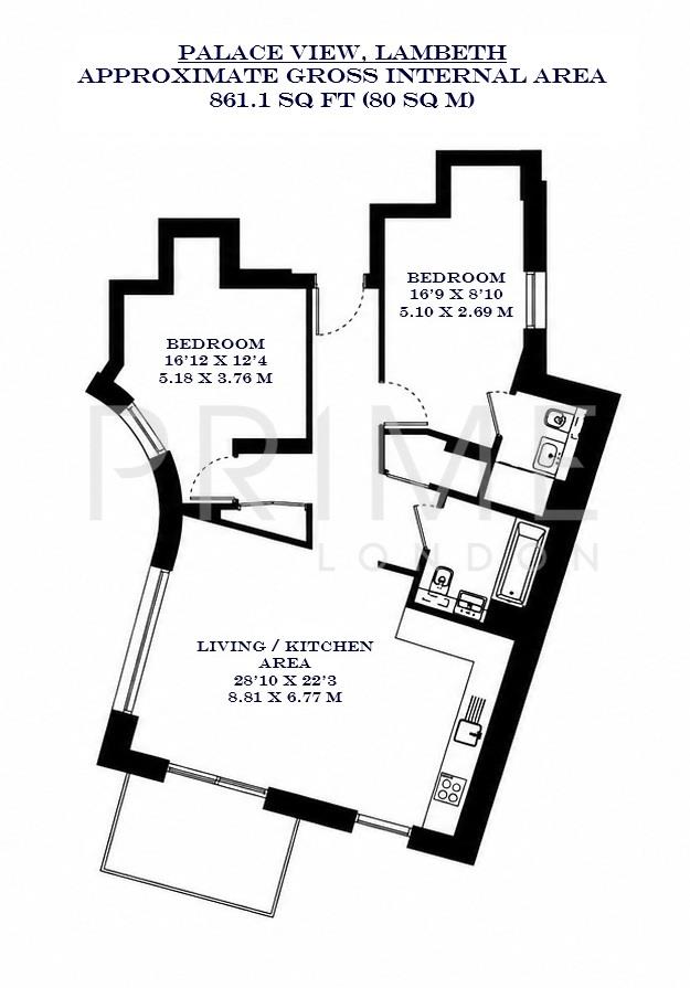 Palace View, 1 Lambeth High Street floorplan