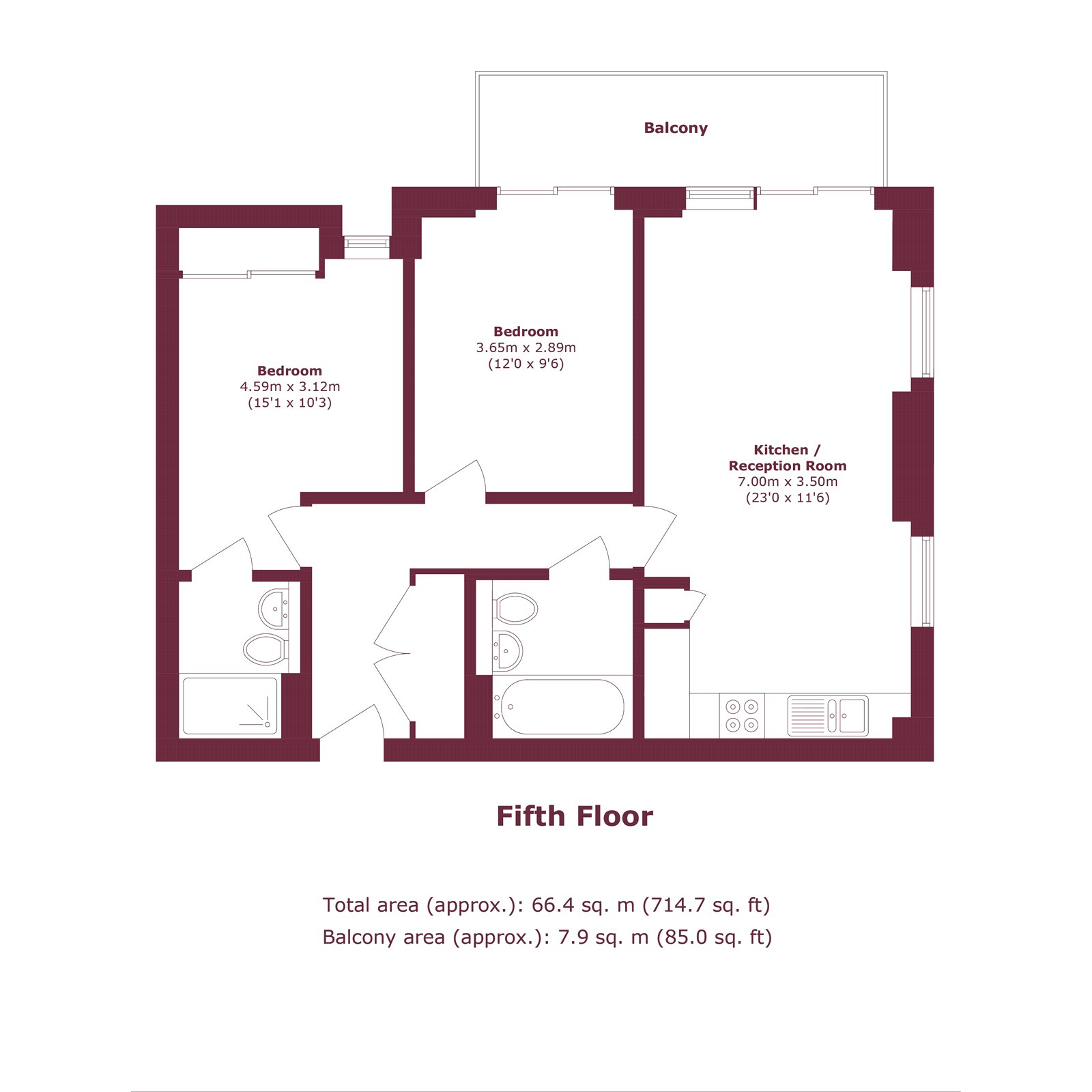 Apartment 506,, Bootmakers Court, London floorplan