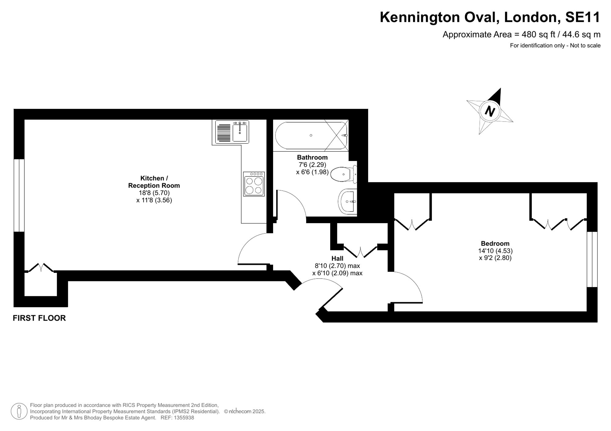 Flat 47, Oval Mansions Kennington Oval, London floorplan