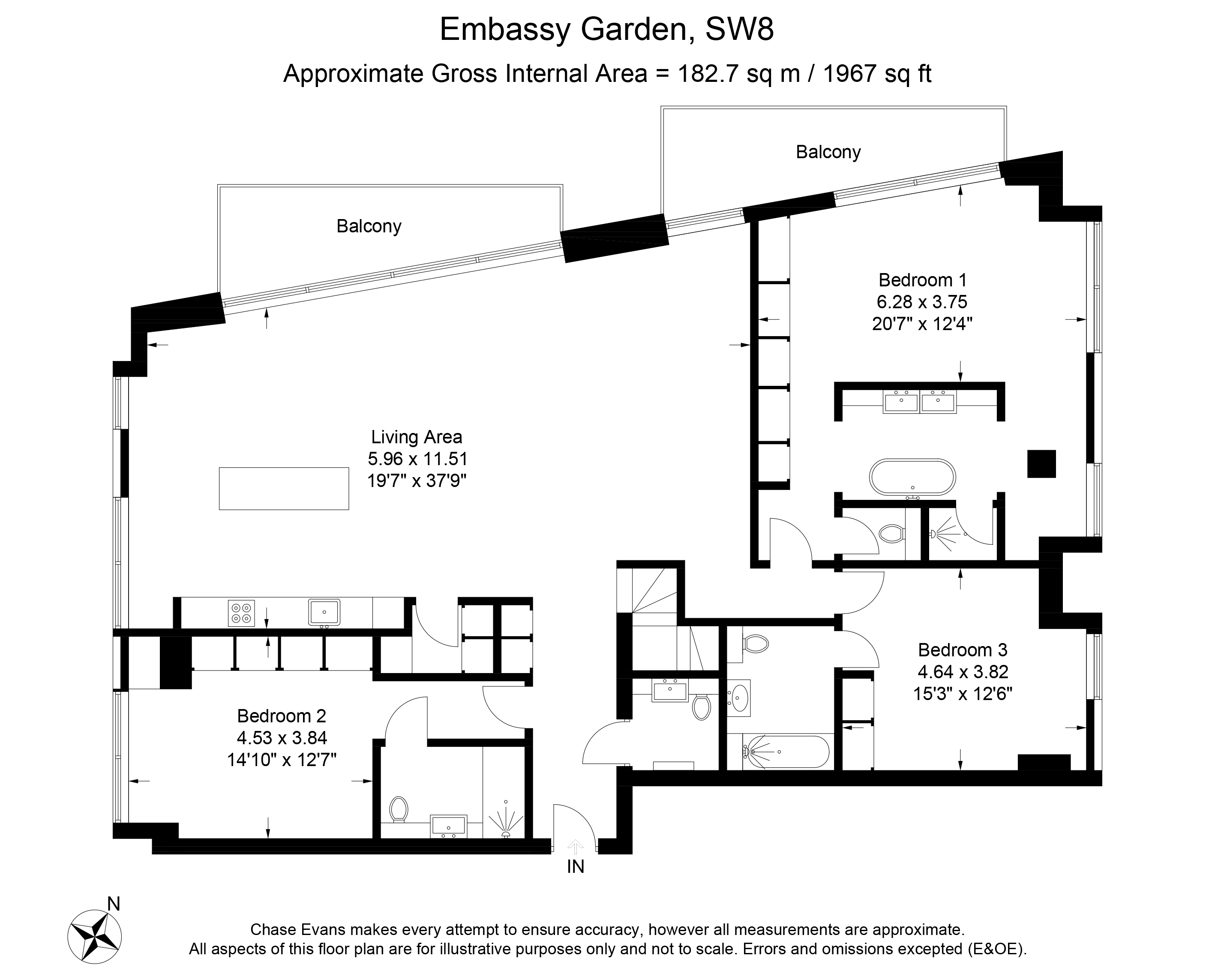 3 Bedrooms Flat for sale in Legacy Building, Embassy Gardens, Nine Elms SW8