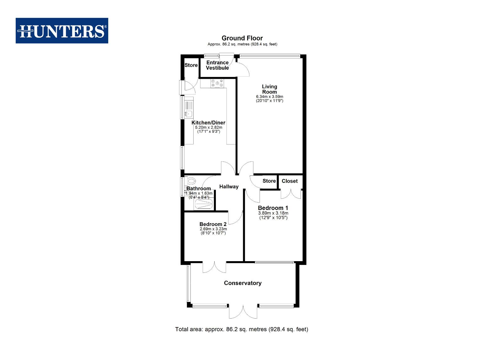 198, Sutton Lane, Knottingley floorplan