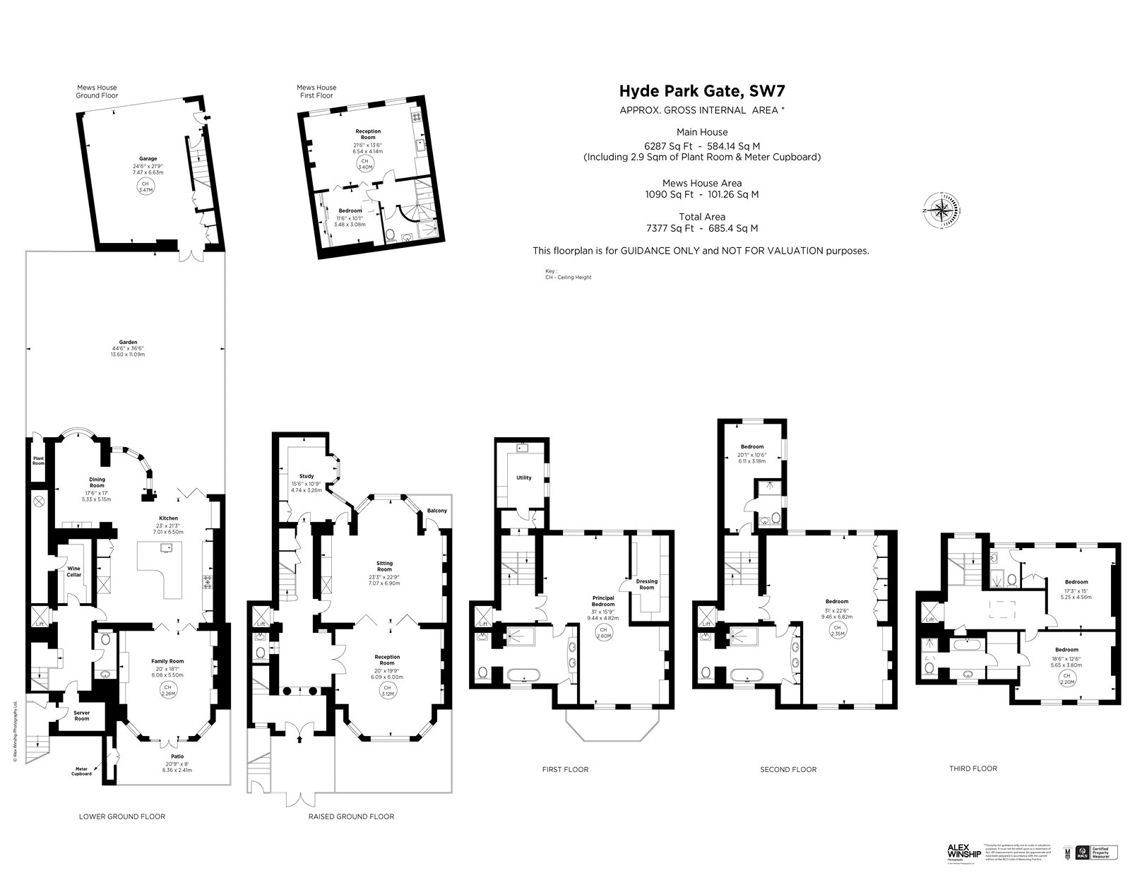 Hyde Park Gate, London SW7, 6 bedroom terraced house for sale