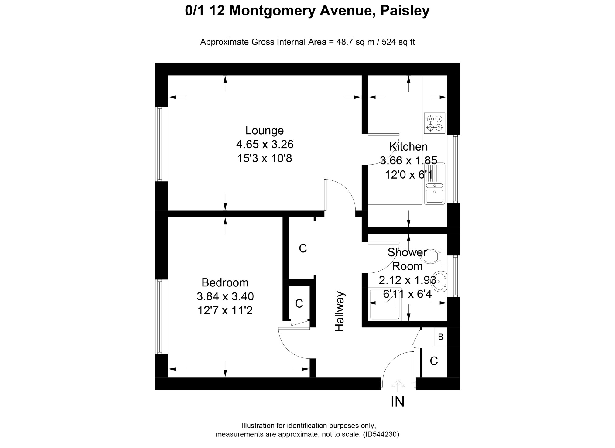 1 Bedrooms Flat for sale in Montgomery Avenue, Paisley PA3