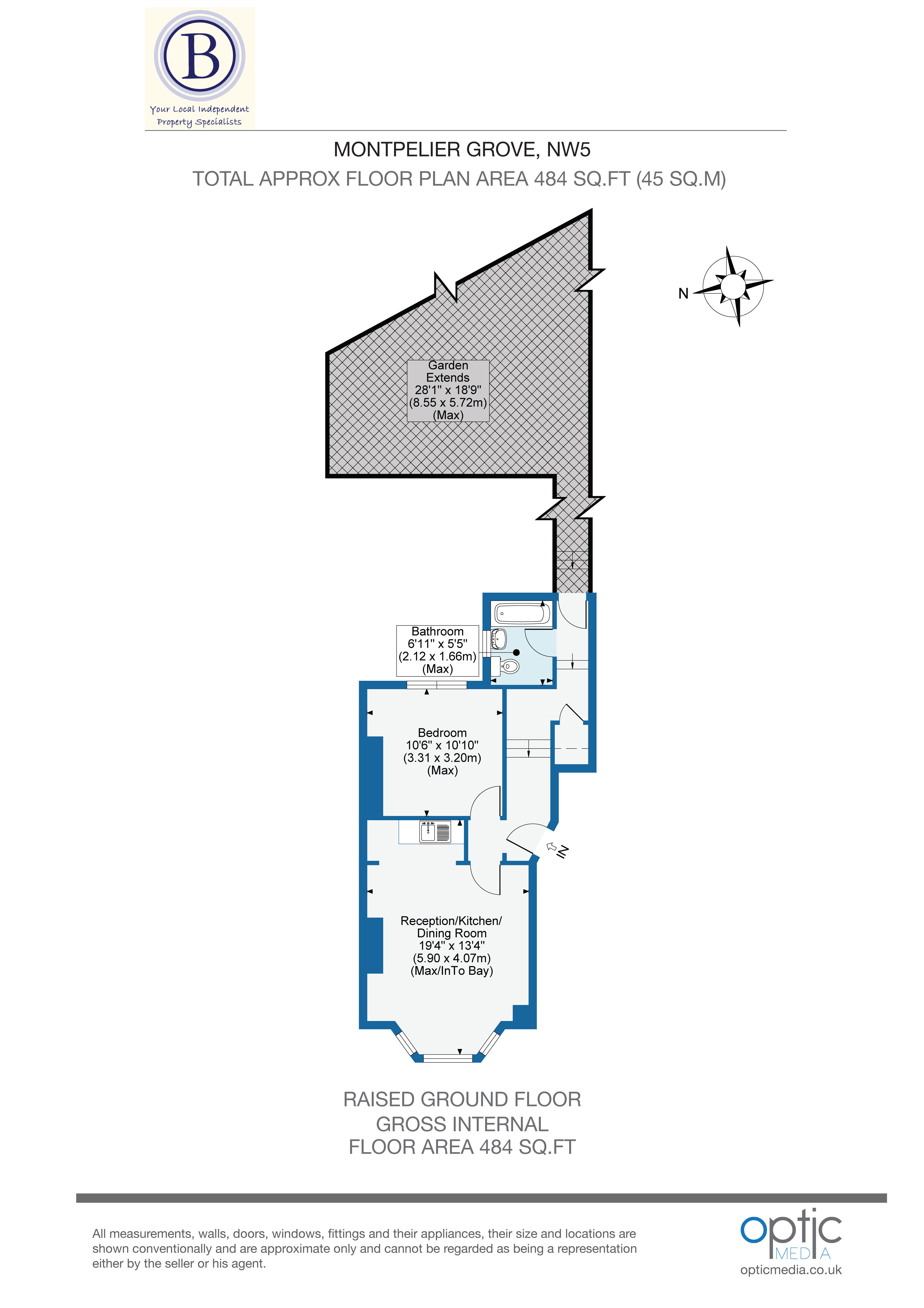 2b, Montpelier Grove, London floorplan