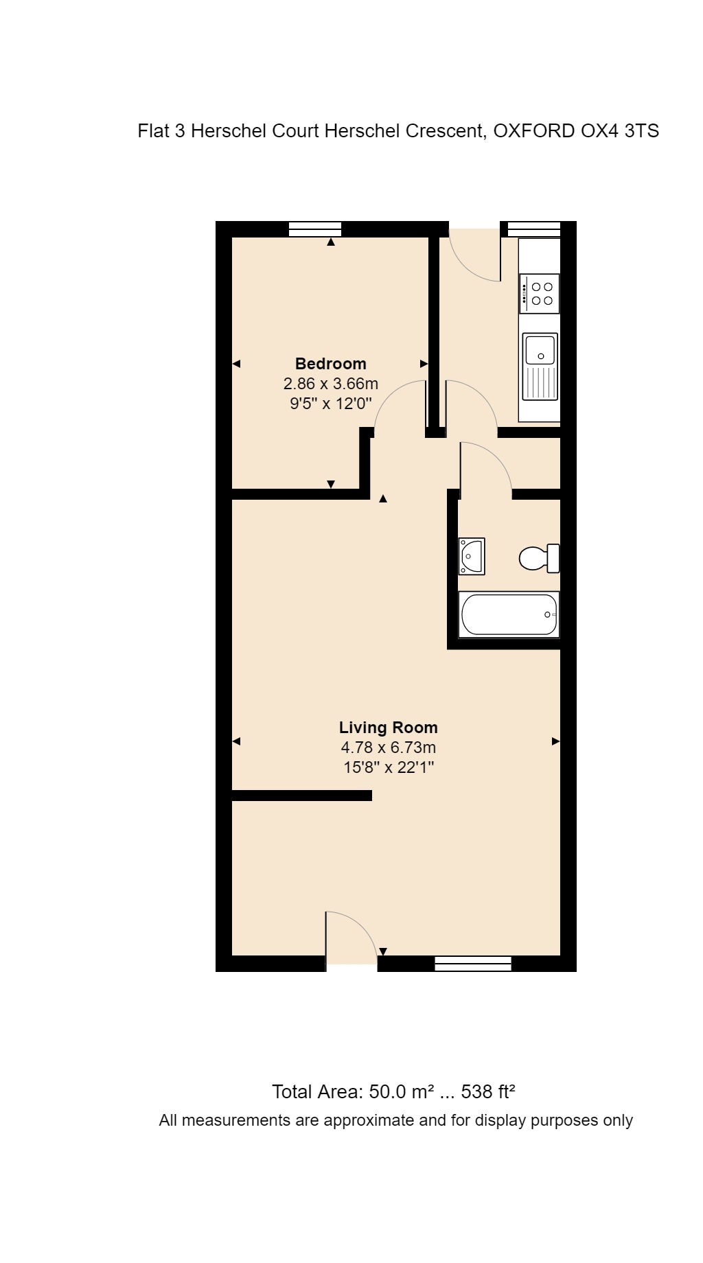Flat 3, Herschel Court, Herschel Crescent, Oxford floorplan
