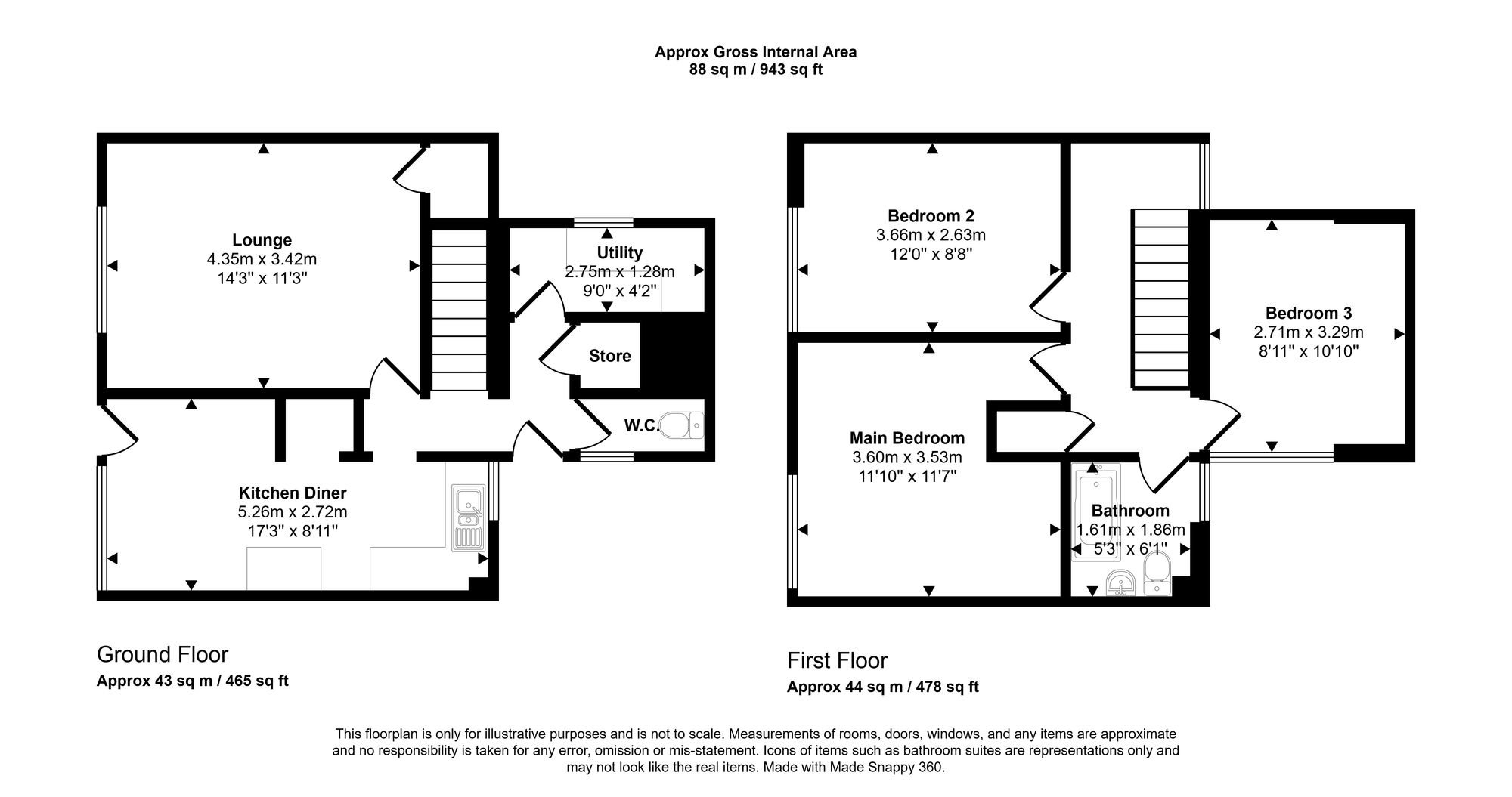 14 Prestt Grove, Wigan floorplan