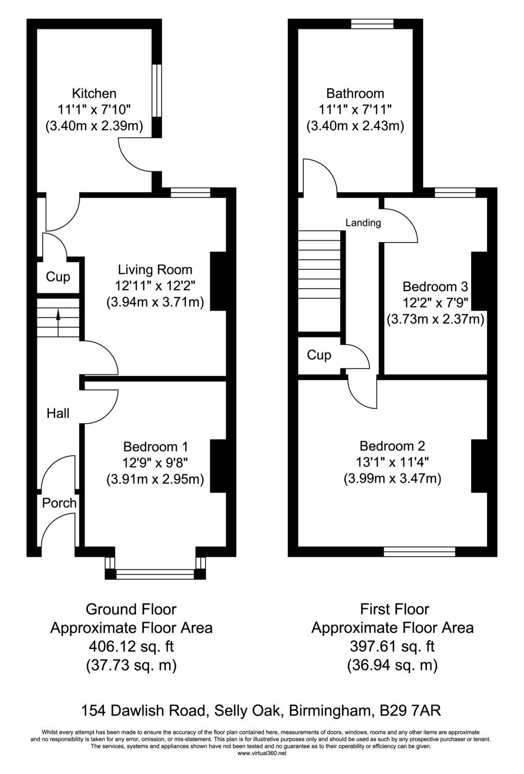 154, Dawlish Road, Birmingham floorplan