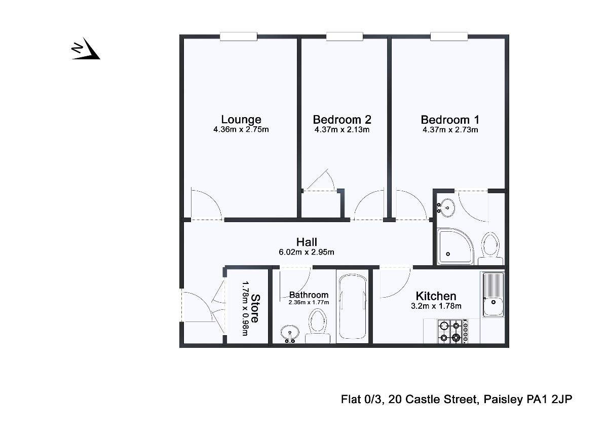 2 Bedrooms Flat for sale in Castle Street, Paisley PA1