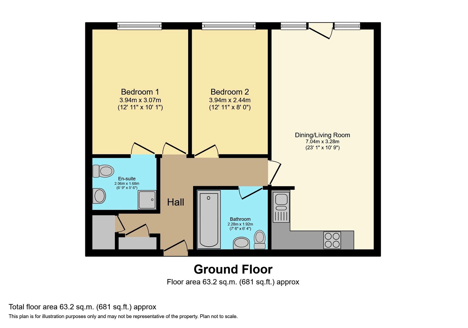 Ovaltine Court, Ovaltine Drive, Kings Langley WD4, 2 bedroom flat for