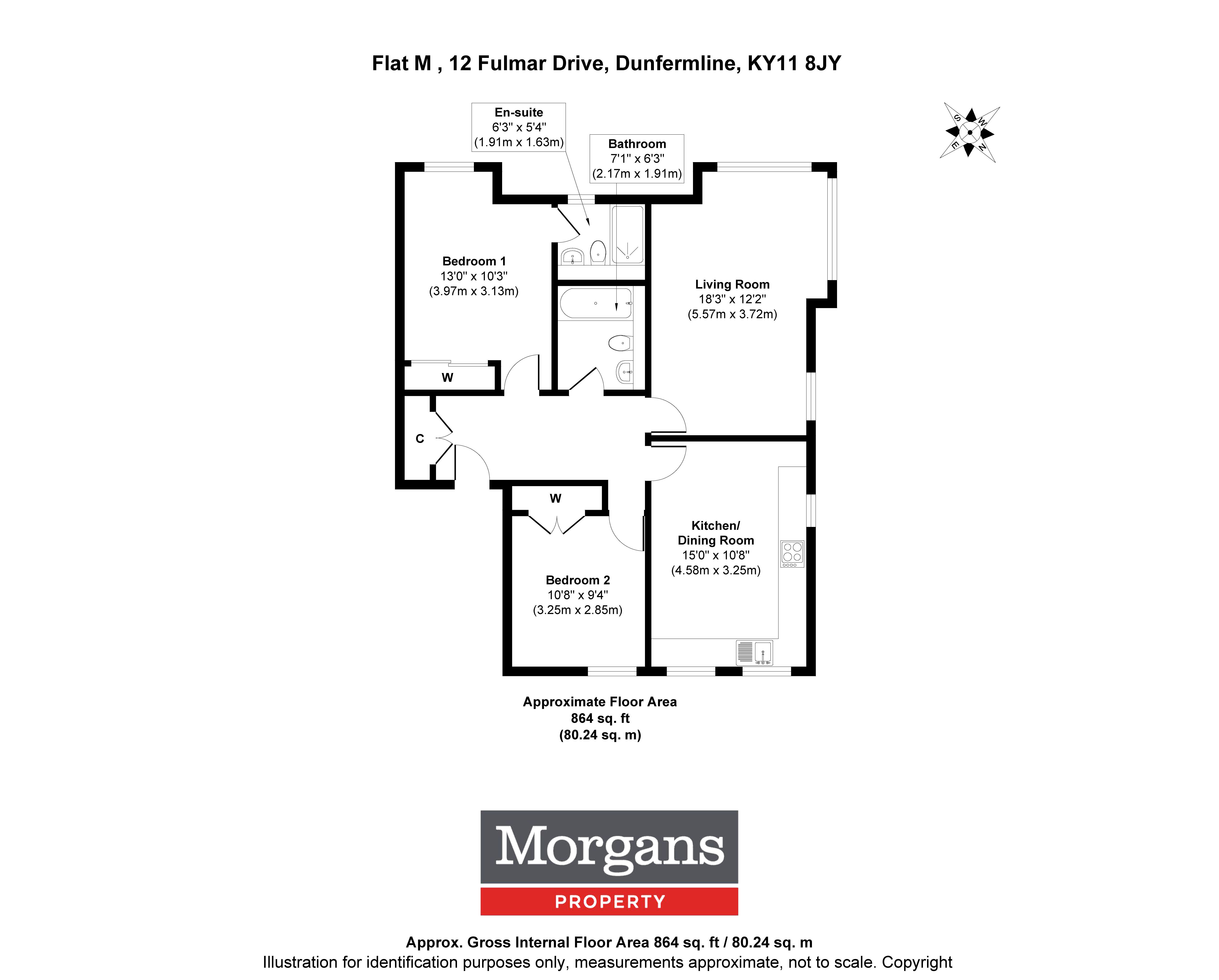 Flat M 12, Fulmar Drive, Dunfermline floorplan