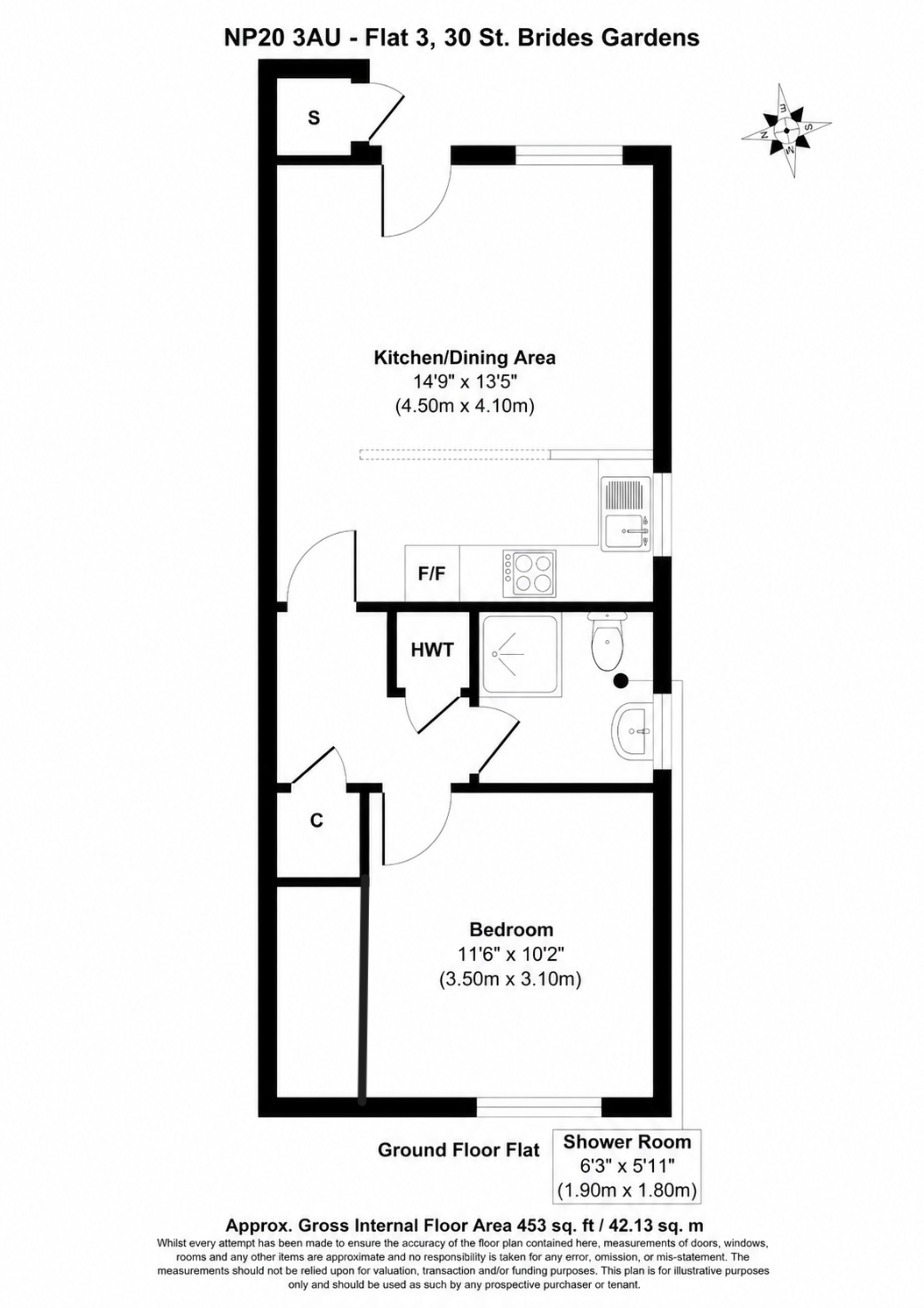 30 ST. BRIDES GARDENS, 30 ST. BRIDES GARDENS, NEWPORT floorplan