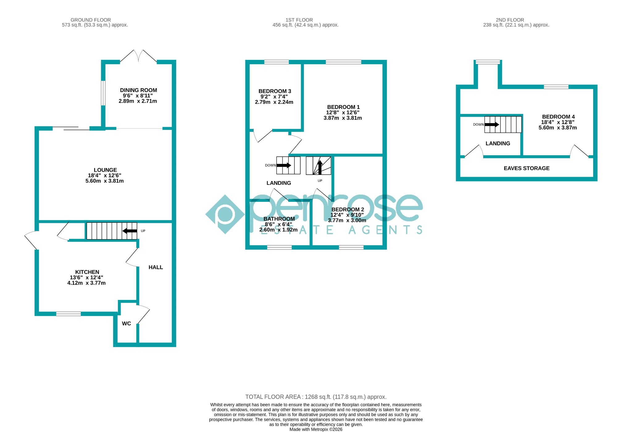 17 Bibshall Crescent, Dunstable, Bedfordshire floorplan