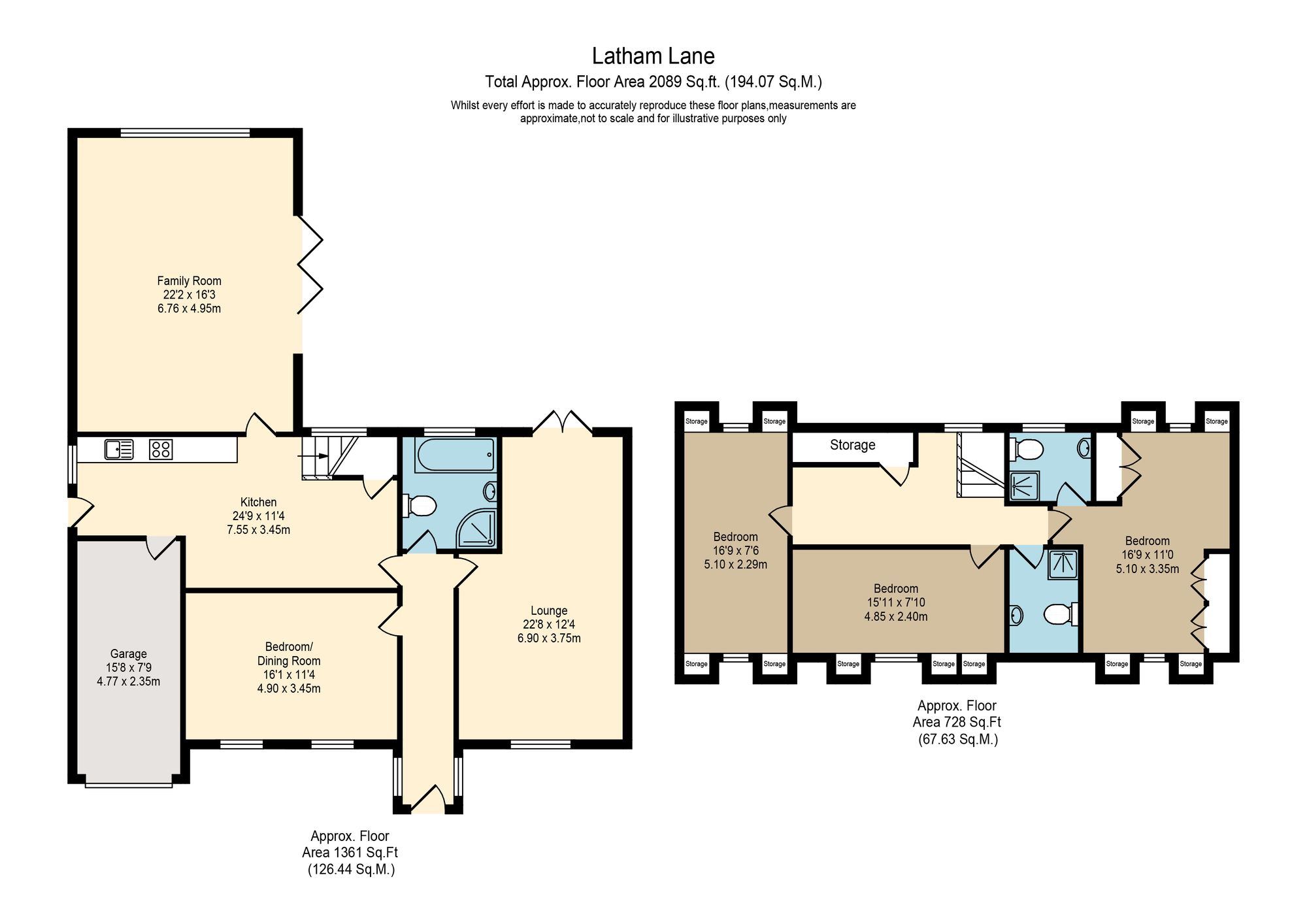 109 Latham Lane, Wigan floorplan