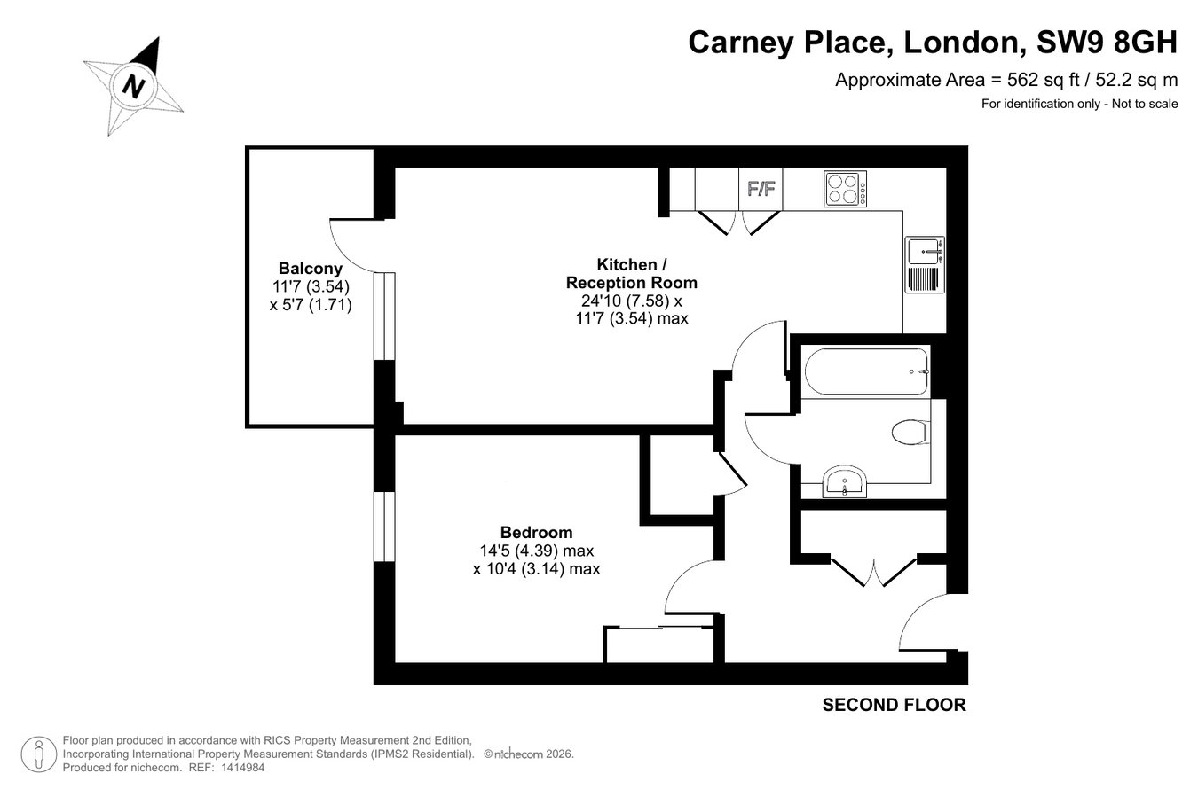 11, 3, Carney Place, London floorplan
