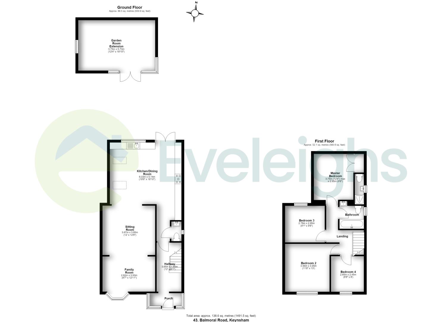 43, Balmoral Road, Bristol floorplan