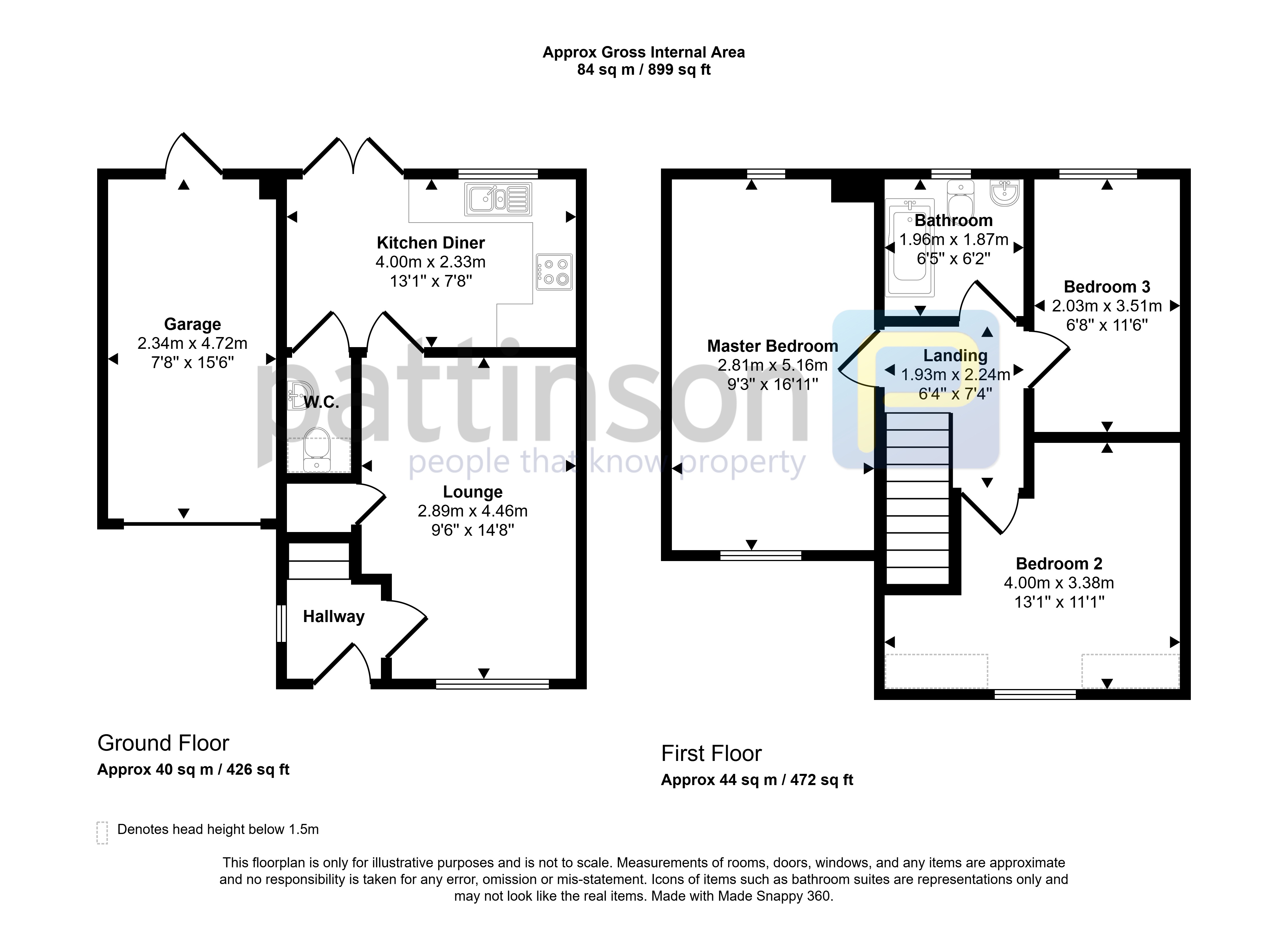 8, Field View, Ashington floorplan
