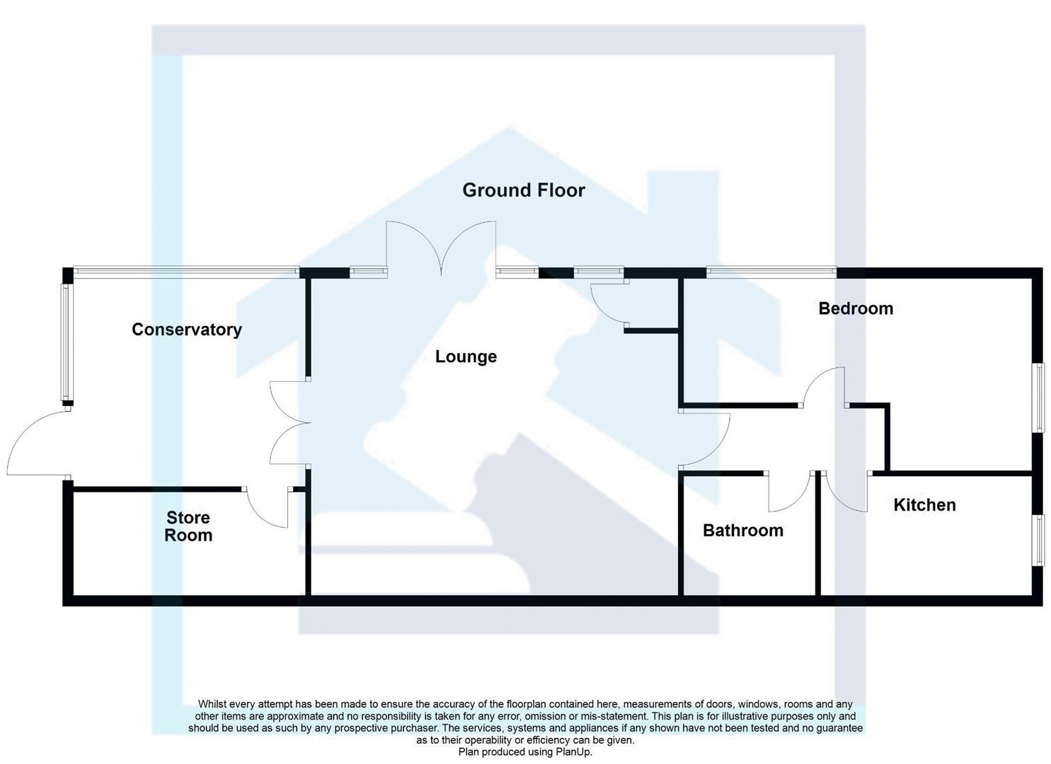 Railside Bungalow, Hufling Lane, Burnley floorplan