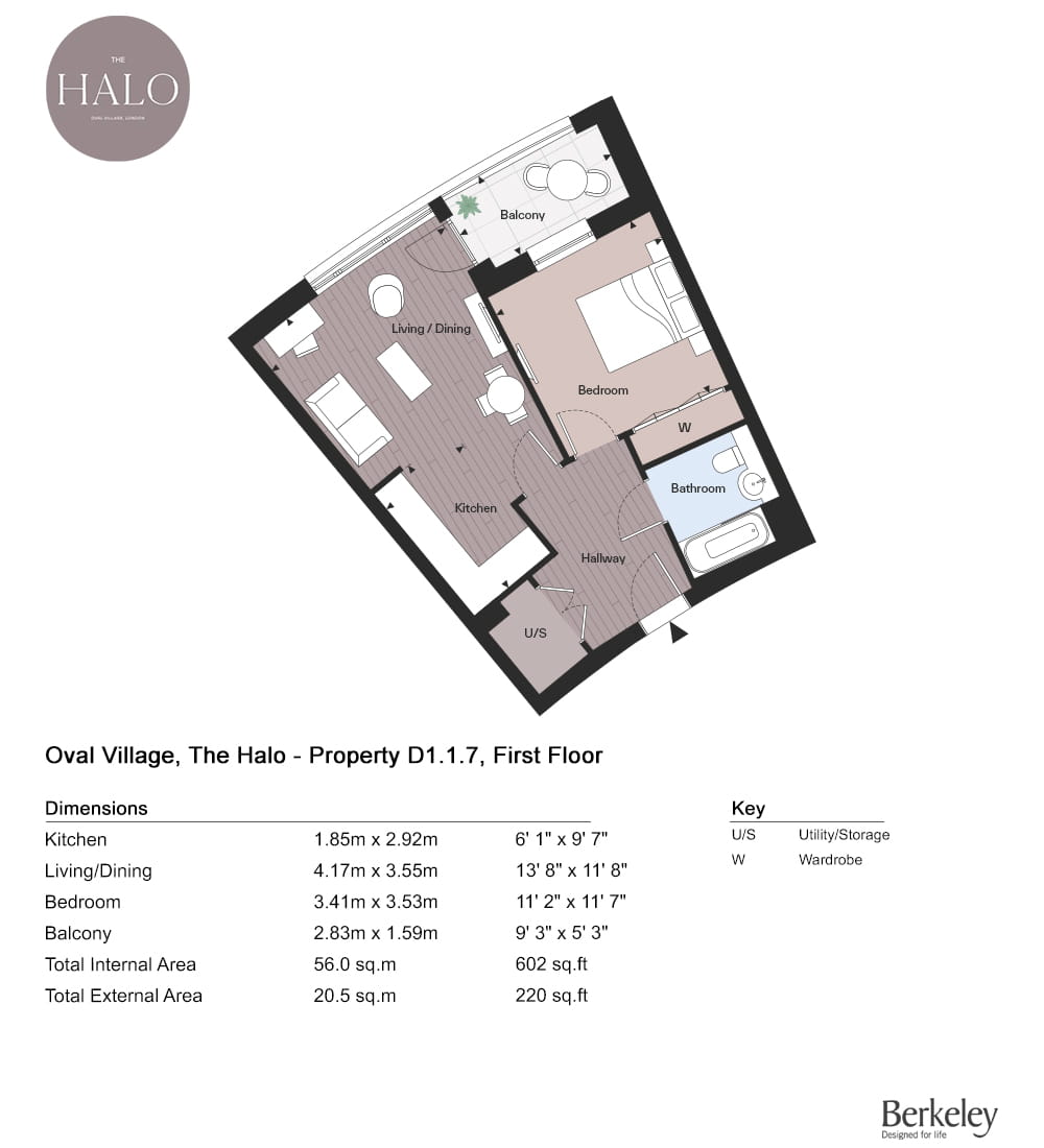 D1.1.7, Oval, Se11 5Qy, Oval floorplan