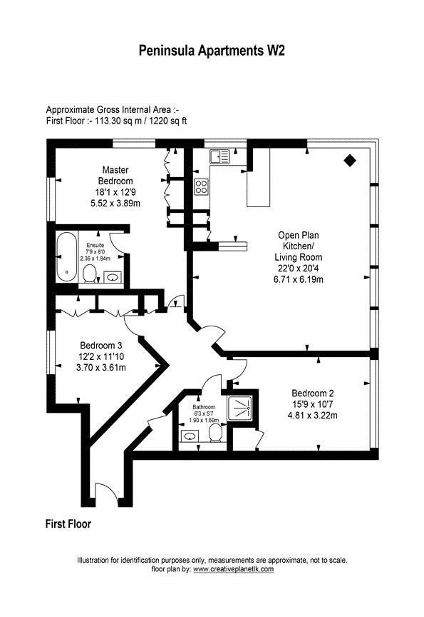 3 Bedrooms Flat for sale in Peninsula Apartments, London W2