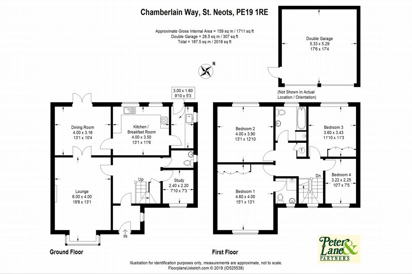 4 Bedrooms Detached house for sale in Chamberlain Way, St. Neots PE19