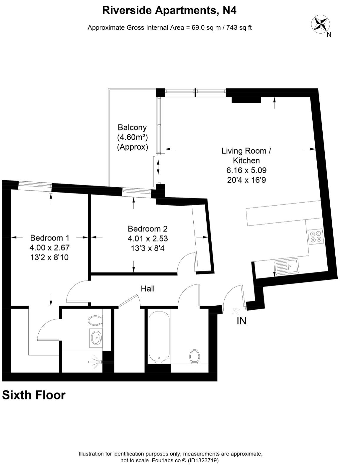 Flat 51, Riverside Apartments, Goodchild Road, London floorplan
