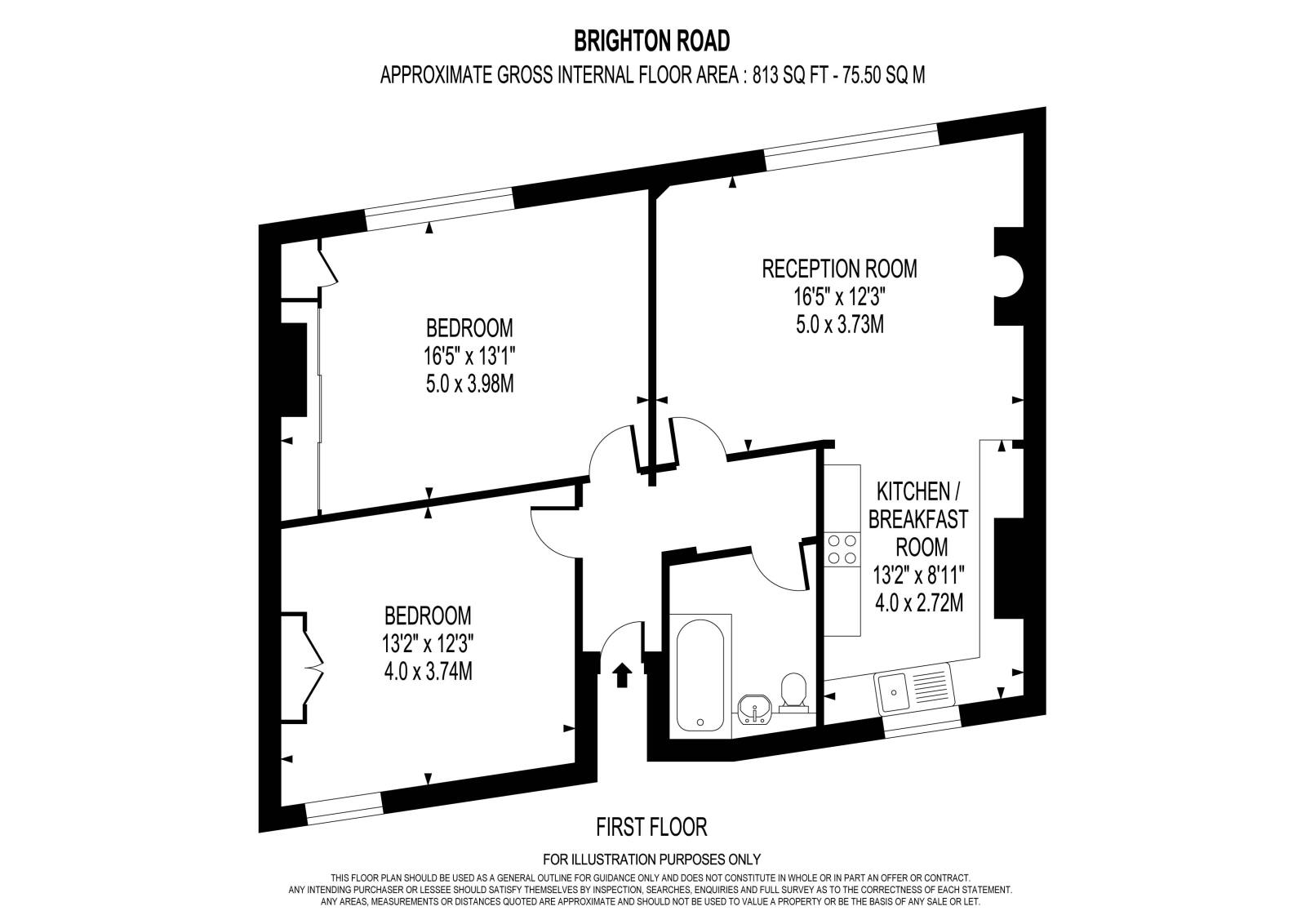 Flat 1, 23-25,, Brighton Road, Surbiton floorplan