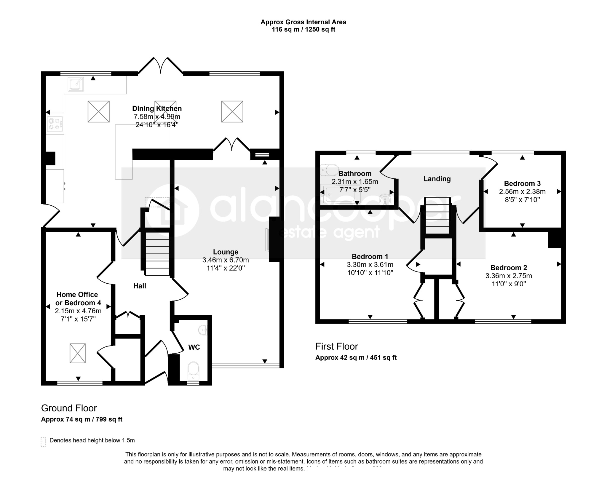 1 Amos Avenue, Nuneaton, Warwickshire floorplan