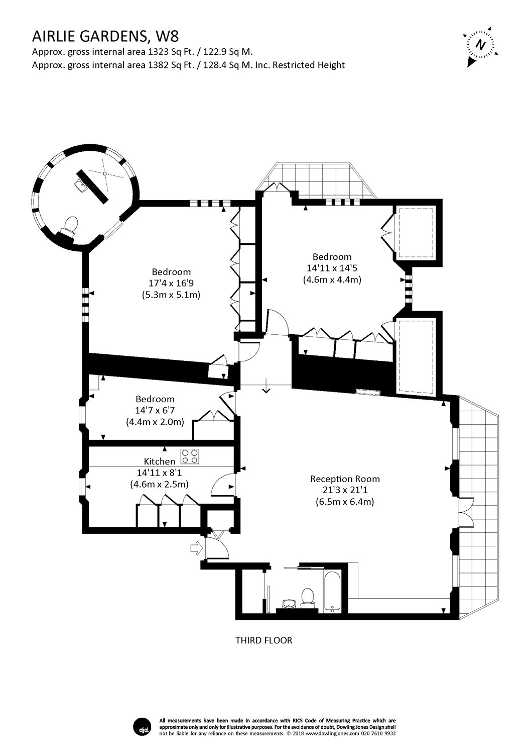 3 Bedrooms Flat to rent in Airlie Gardens, Kensington W8
