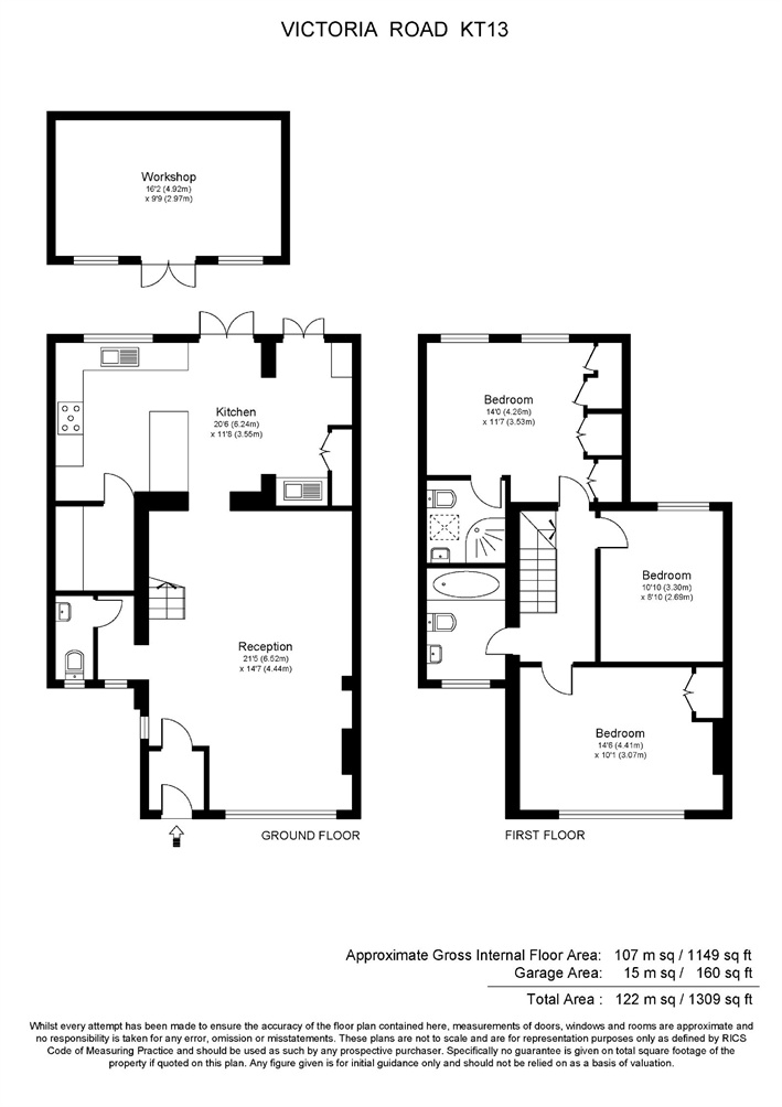 3 Bedrooms End terrace house for sale in Victoria Road, Weybridge, Surrey KT13