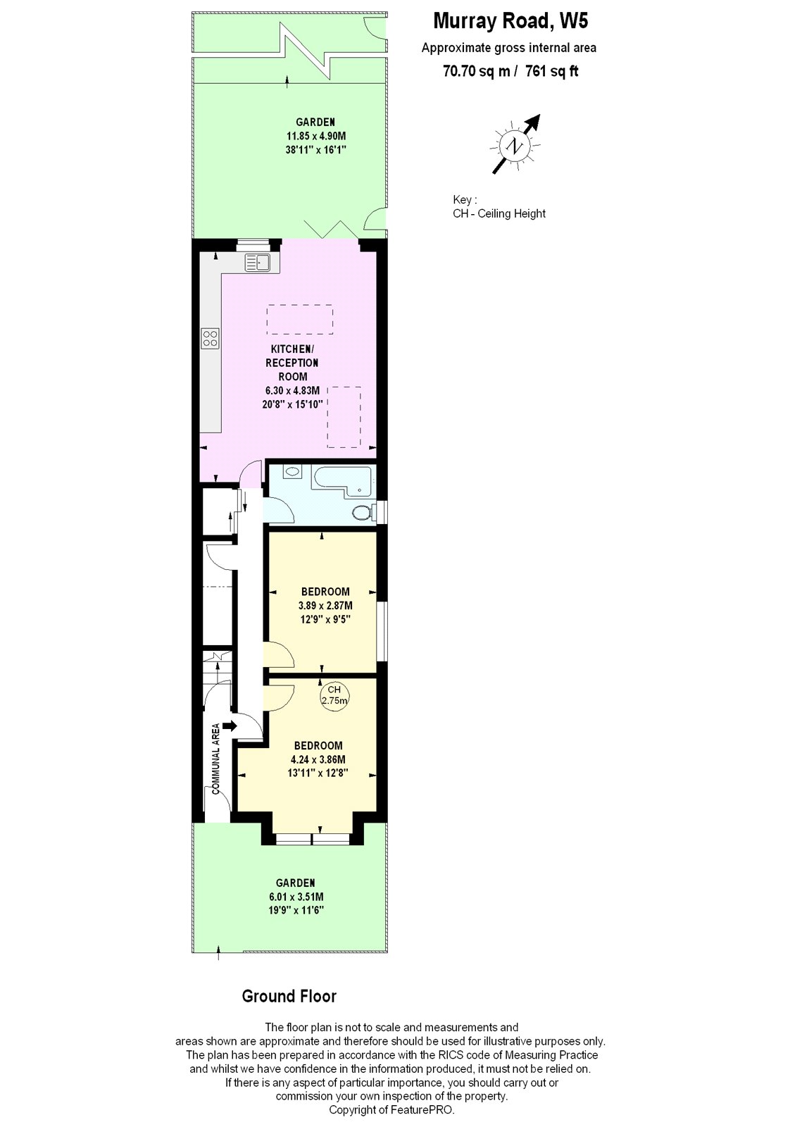 2 Bedrooms Flat to rent in Murray Road, Ealing, London W5