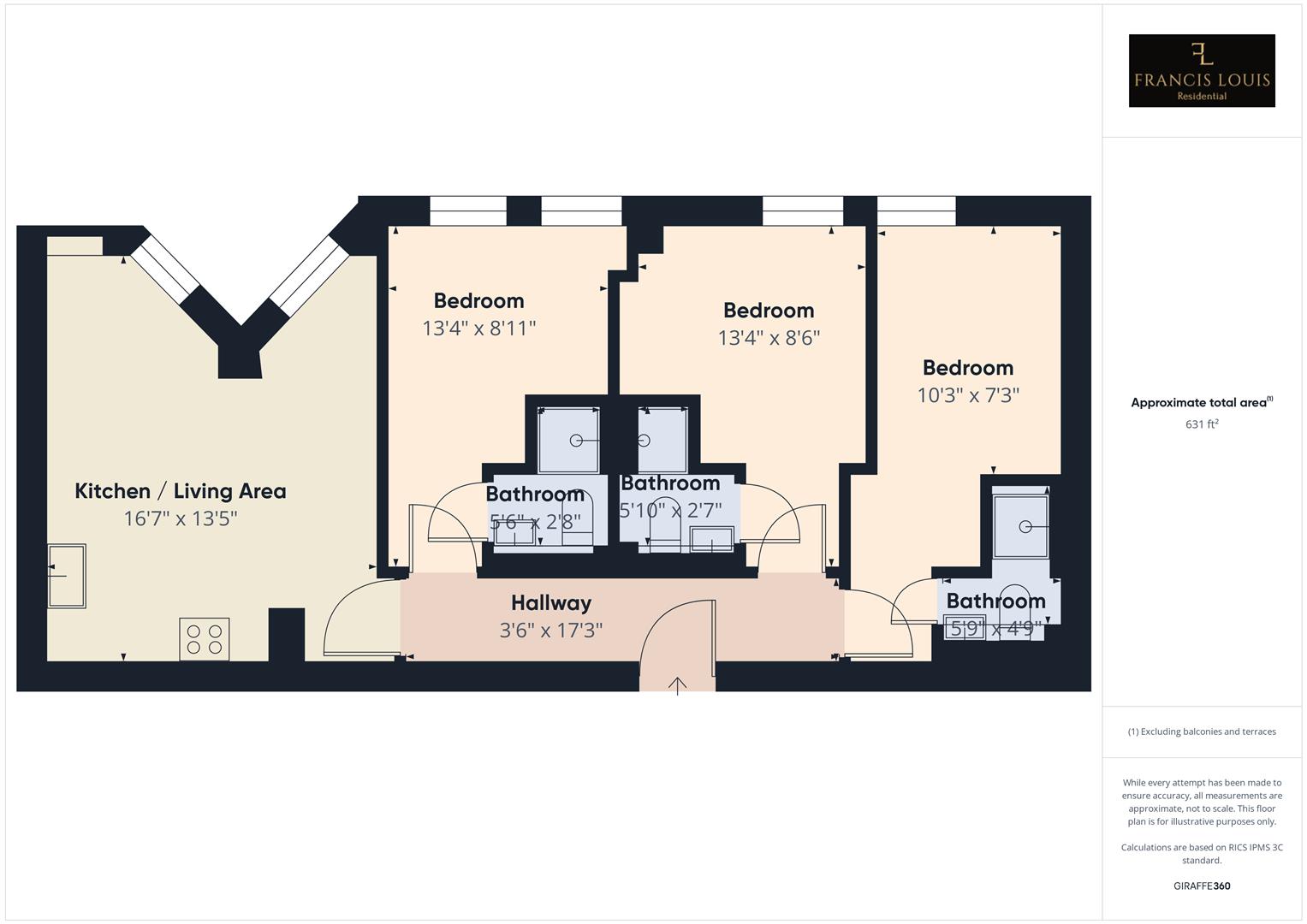 Flat 16 Beaufort House, New North Road, Exeter floorplan