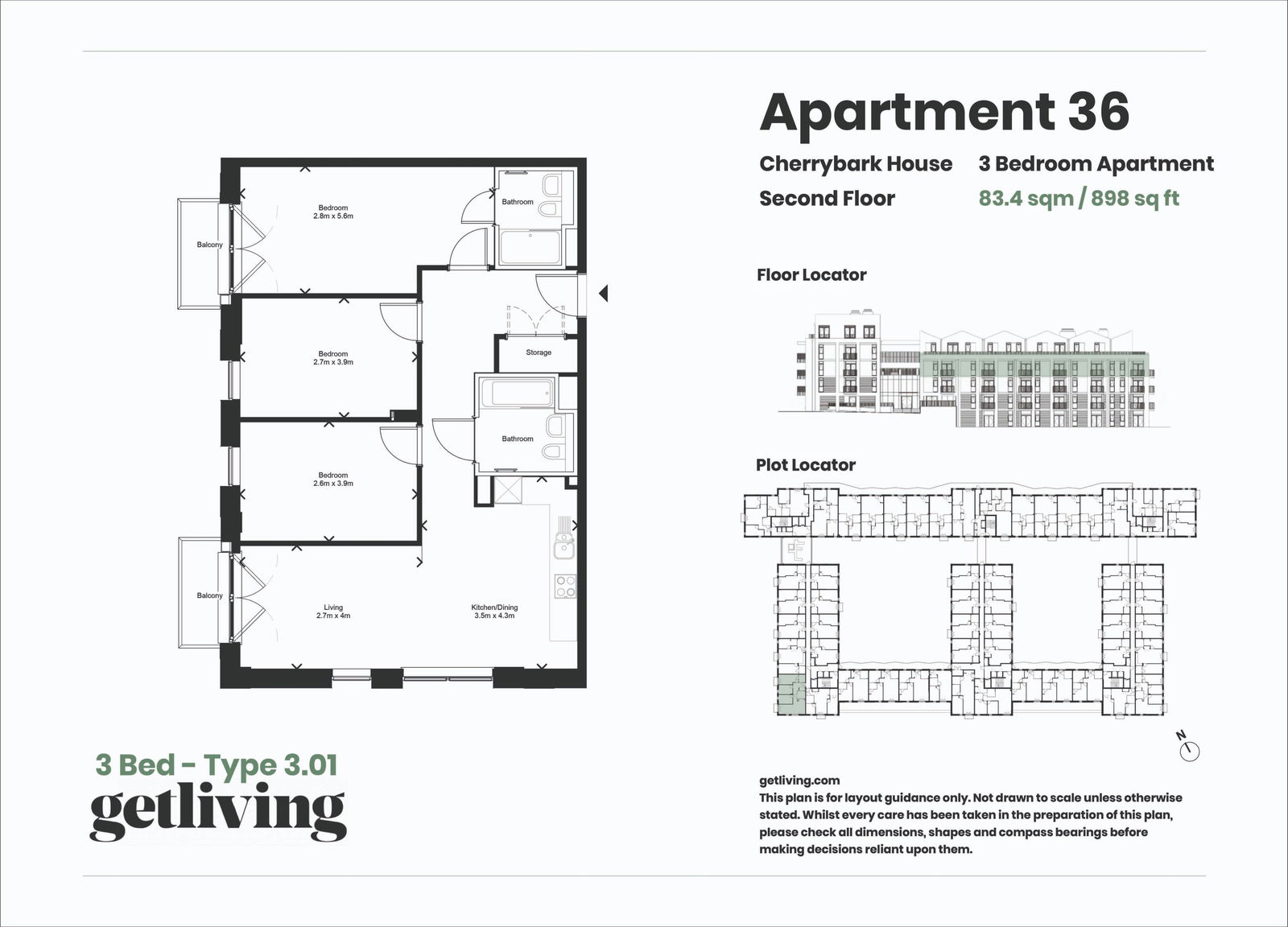 36 Cherrybank House,The Oakgate, Randalls Way, Leatherhead floorplan