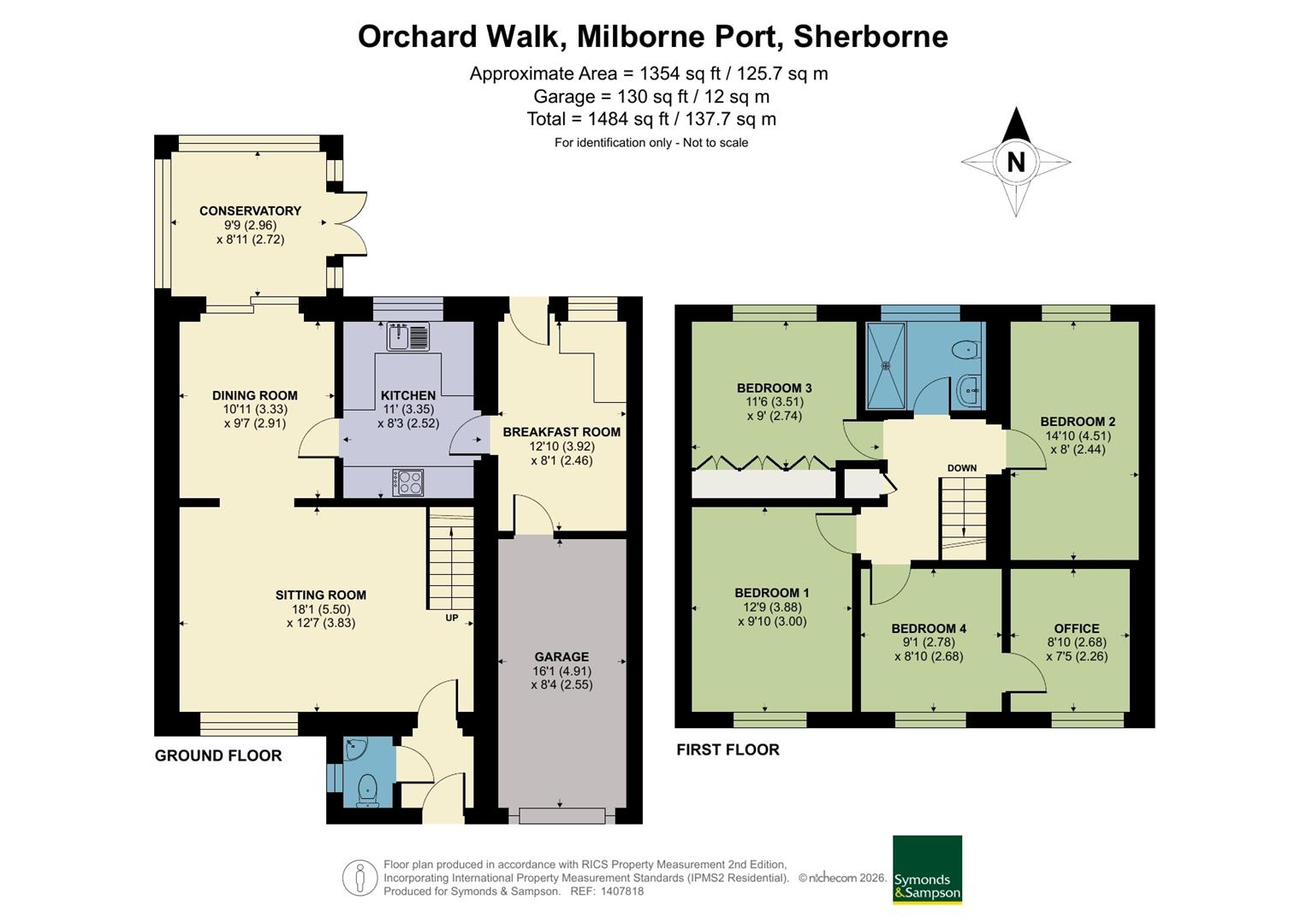 1, Orchard Walk, Sherborne floorplan