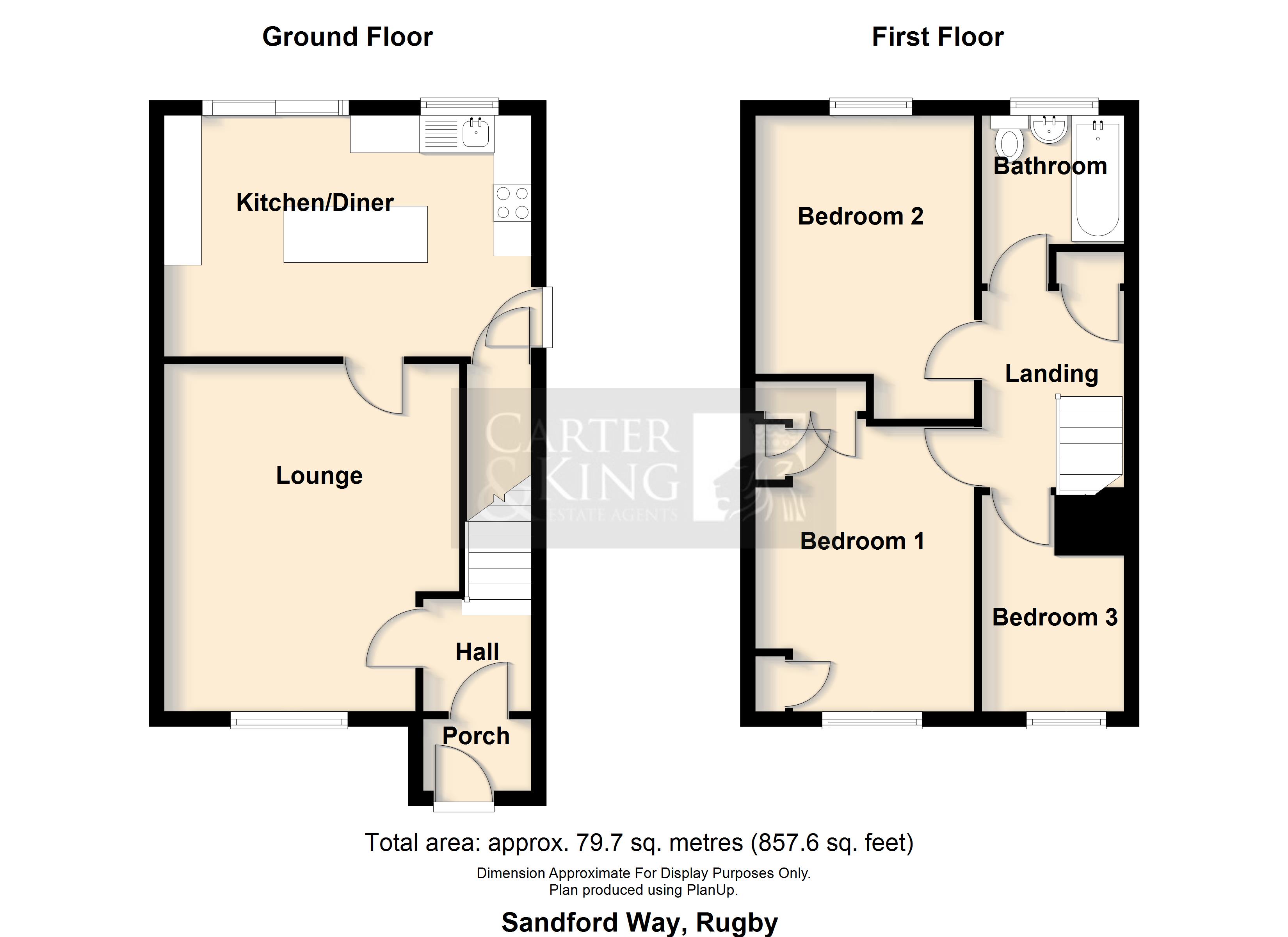 67, Sandford Way, Rugby floorplan