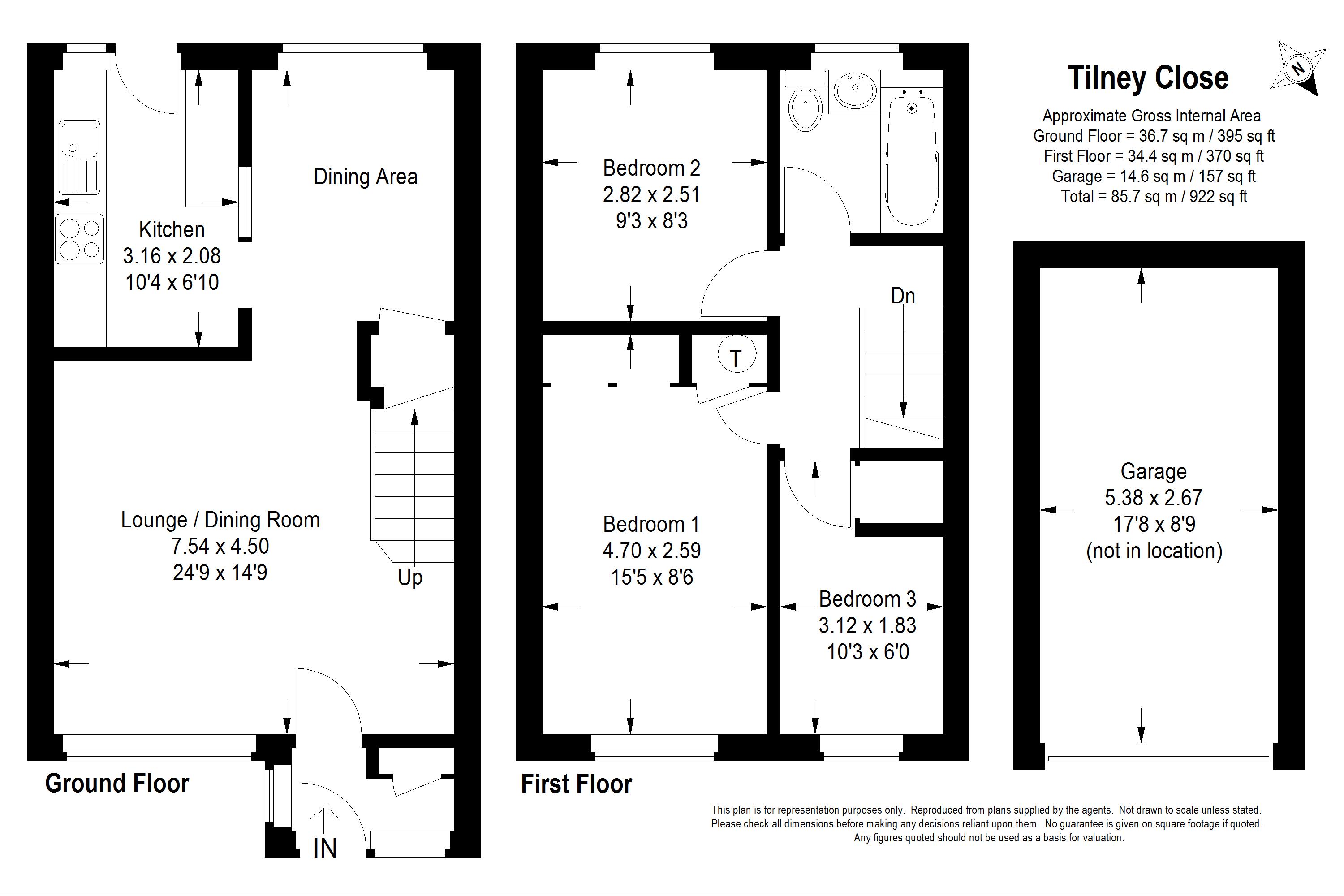 3 Bedrooms Terraced house to rent in Tilney Close, Alton GU34