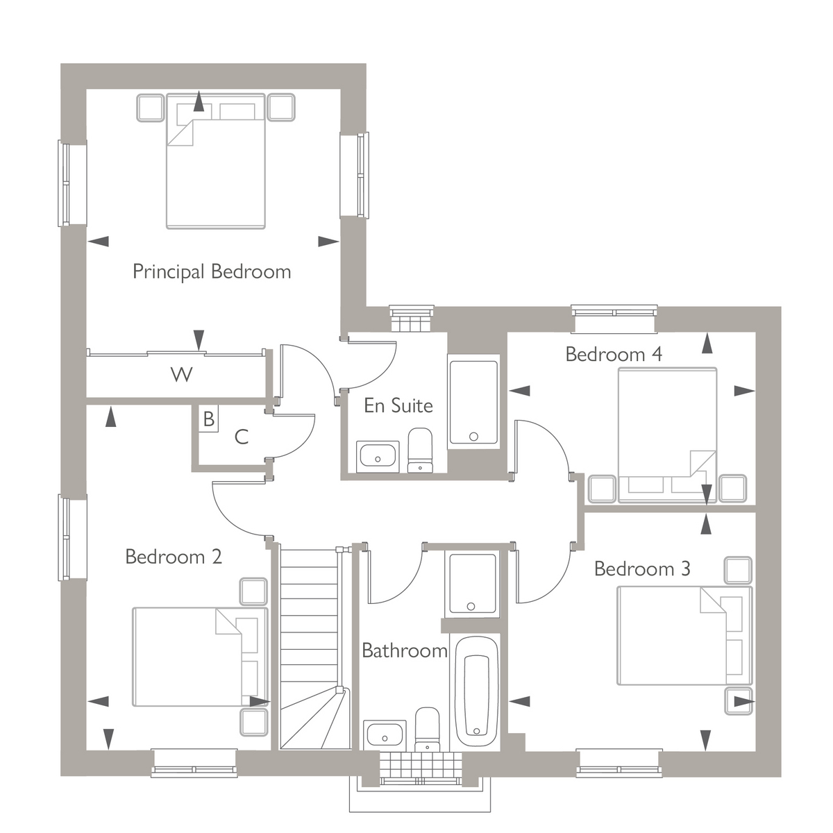 Plot 13 - The Marlborough, Woodside View, Bishops Green floorplan
