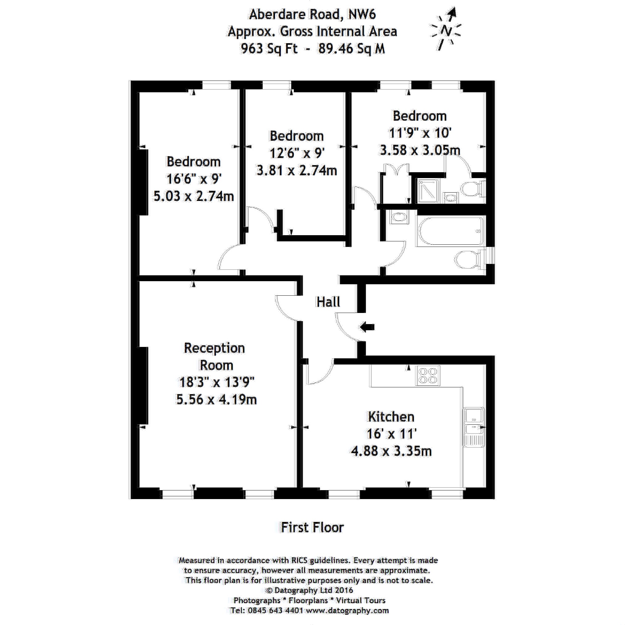 3 Bedrooms Flat to rent in Aberdare Gardens, South Hampstead, London NW6