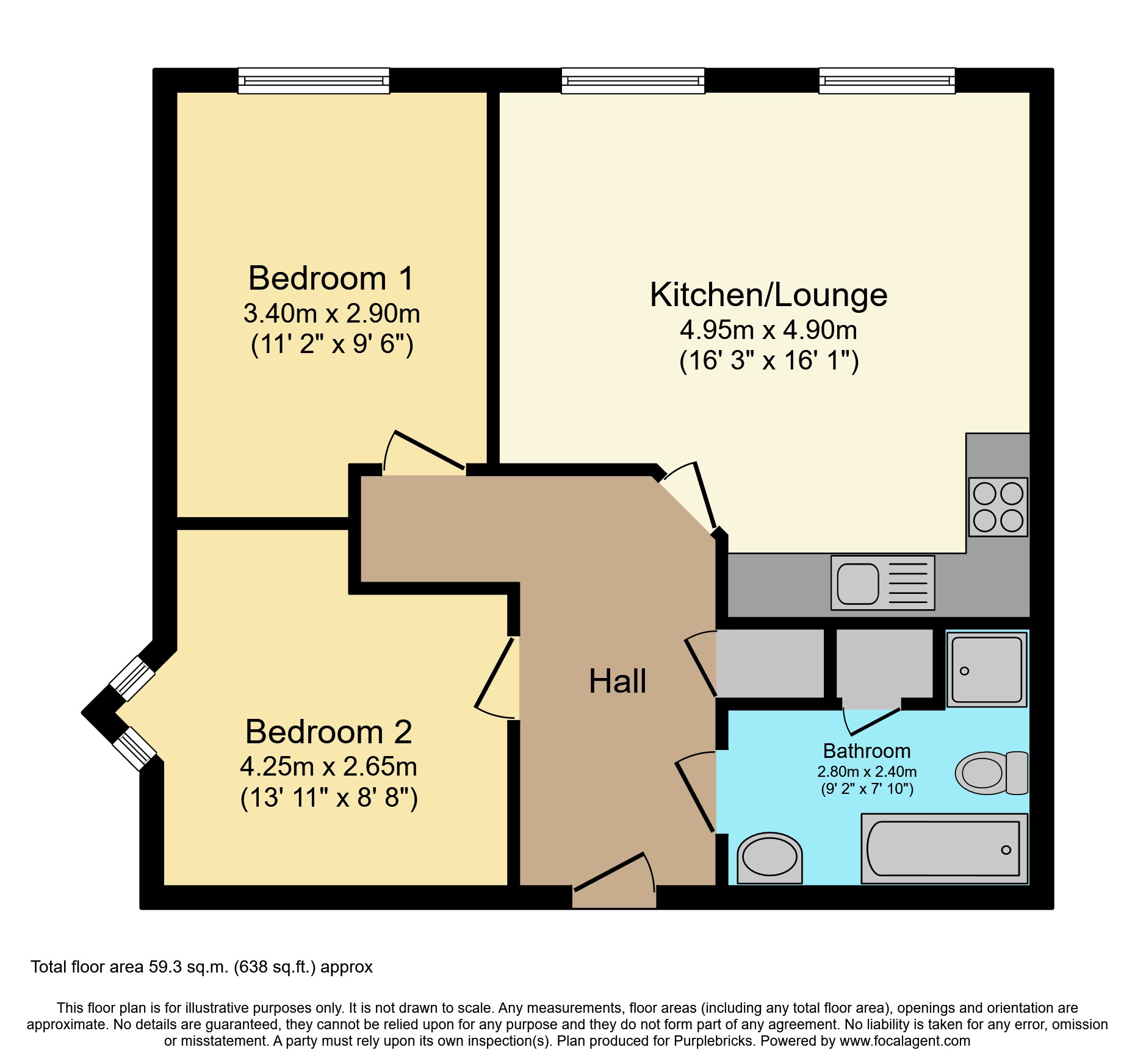 Flat 9/The Sycamores, 102 Brighton Road, Coulsdon floorplan