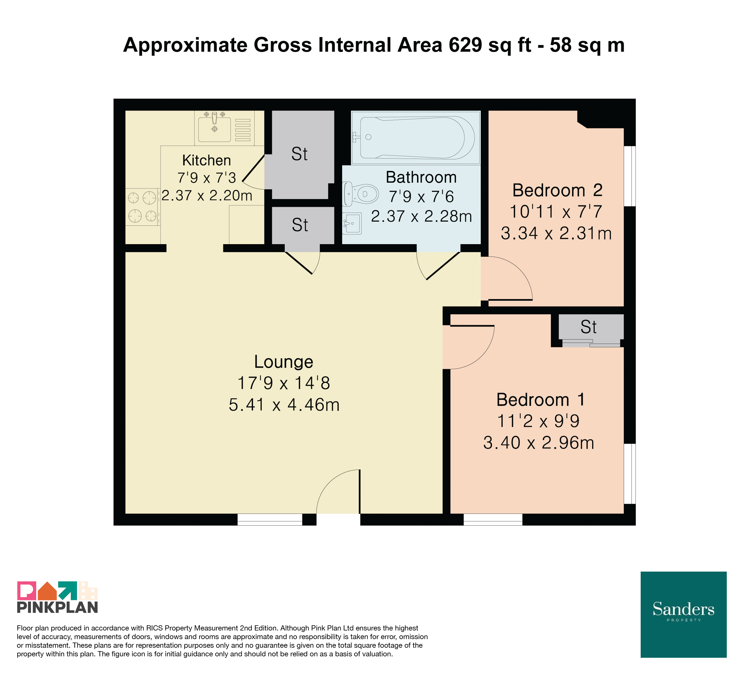 Flat 15 Edinburgh House,, Edinburgh Gate, Harlow floorplan
