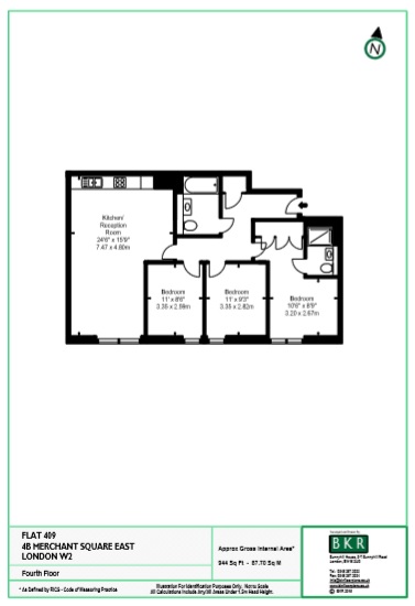 Apartment 409 4B, Merchant Square, London floorplan