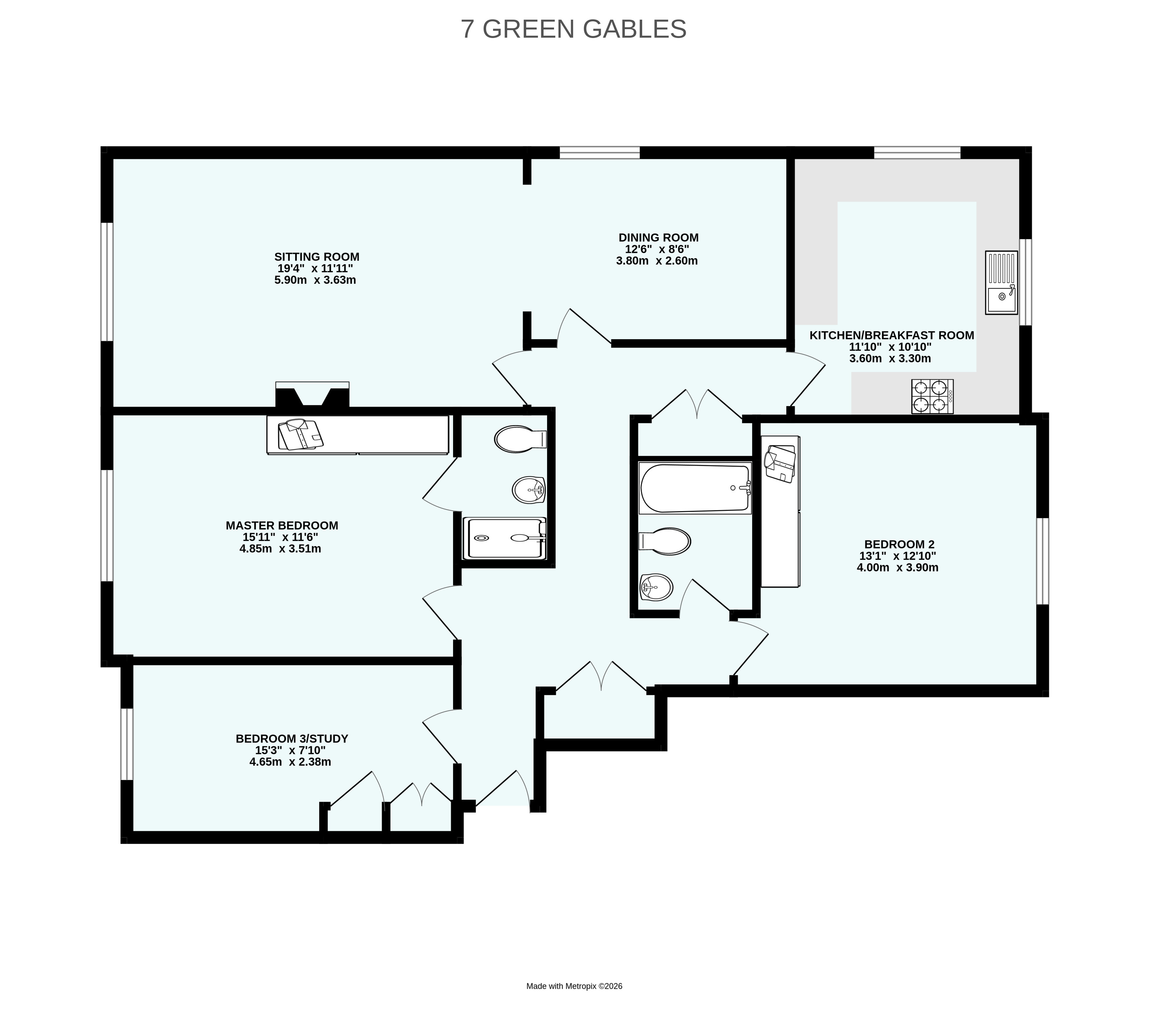 Flat 7,, Green Gables, Sidmouth floorplan