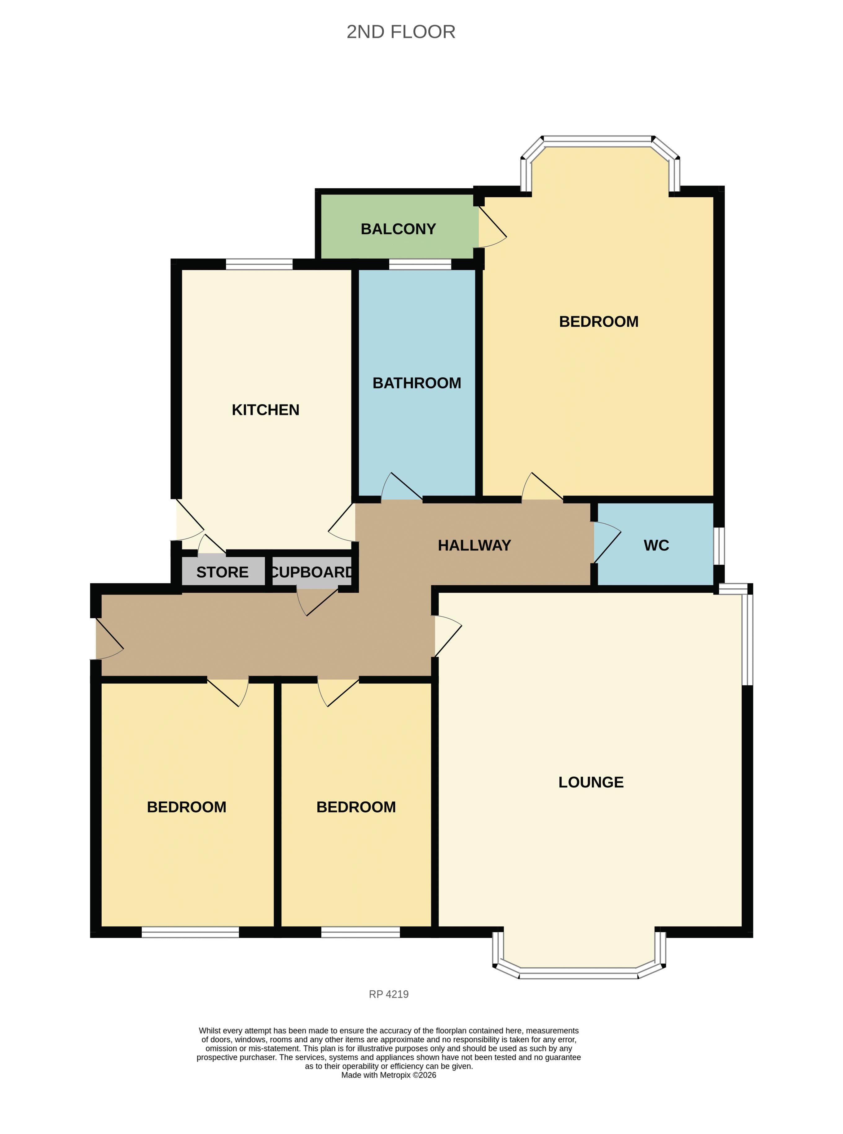 12 Cranford Court, Abbey Road, Rhos on Sea floorplan