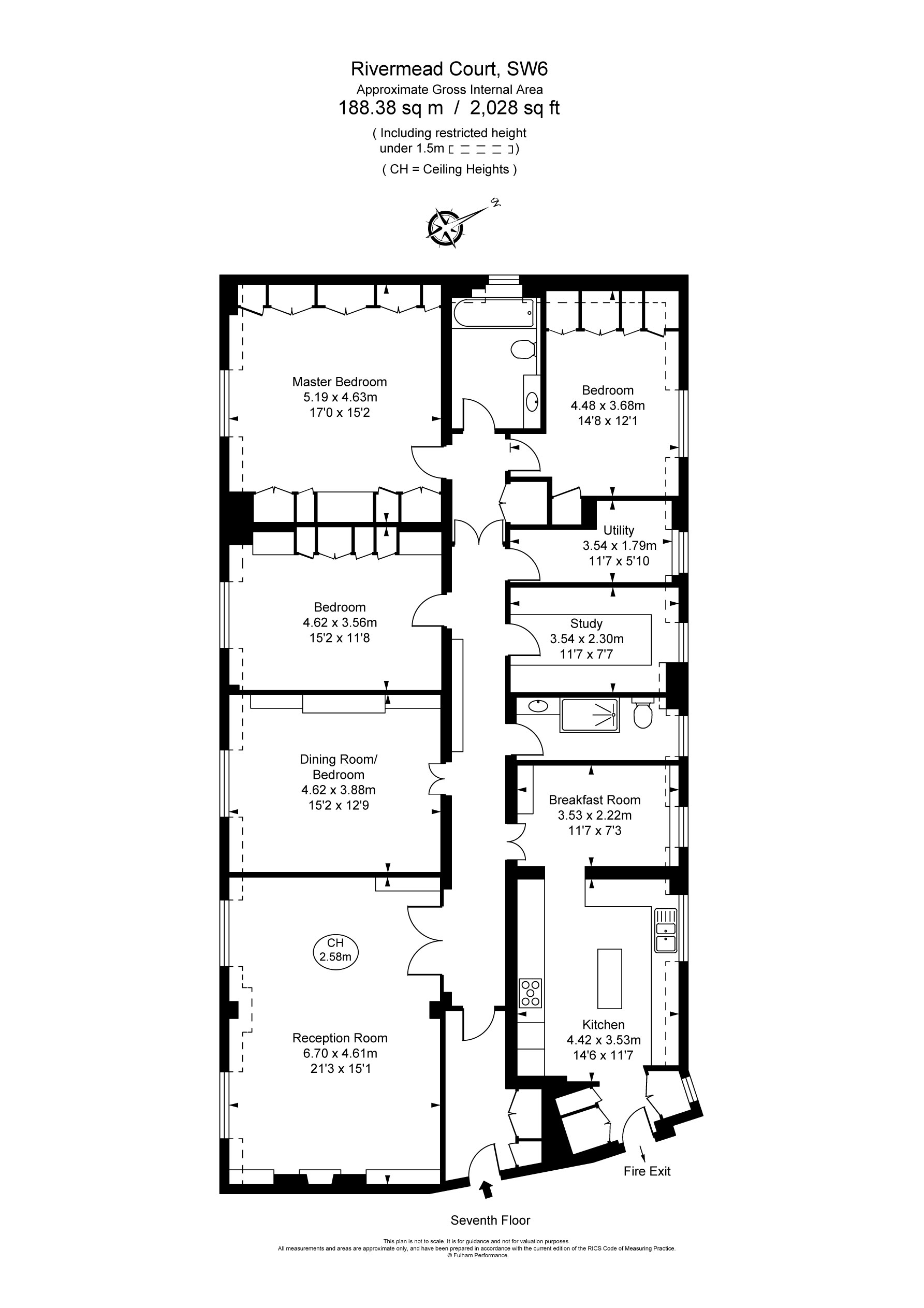 113, Rivermead Court, Ranelagh Gardens, Hurlingham, London floorplan