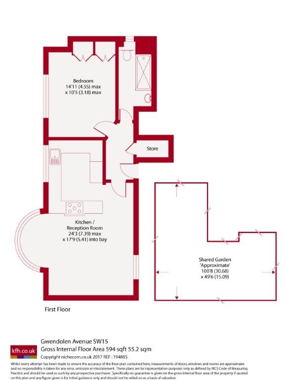 16D, Gwendolen Avenue, London floorplan