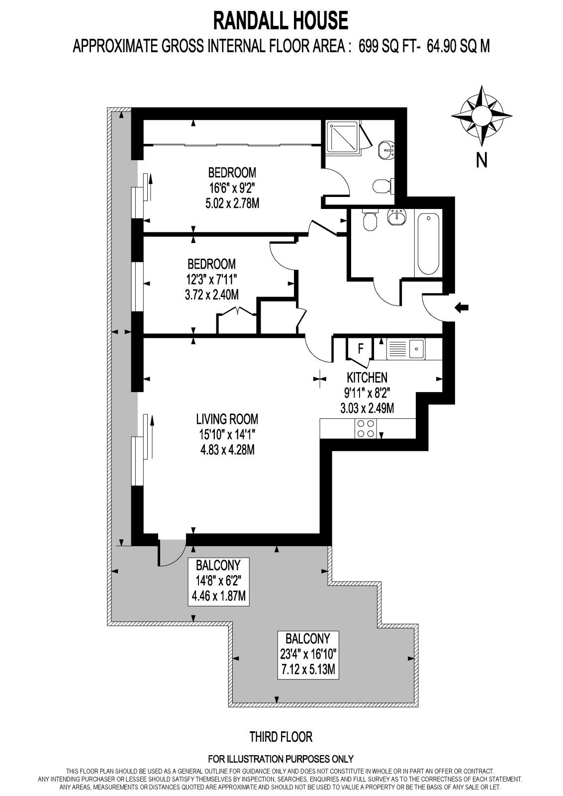 Flat 9, Randall House 1A,, Sandringham Avenue, Wimbledon floorplan
