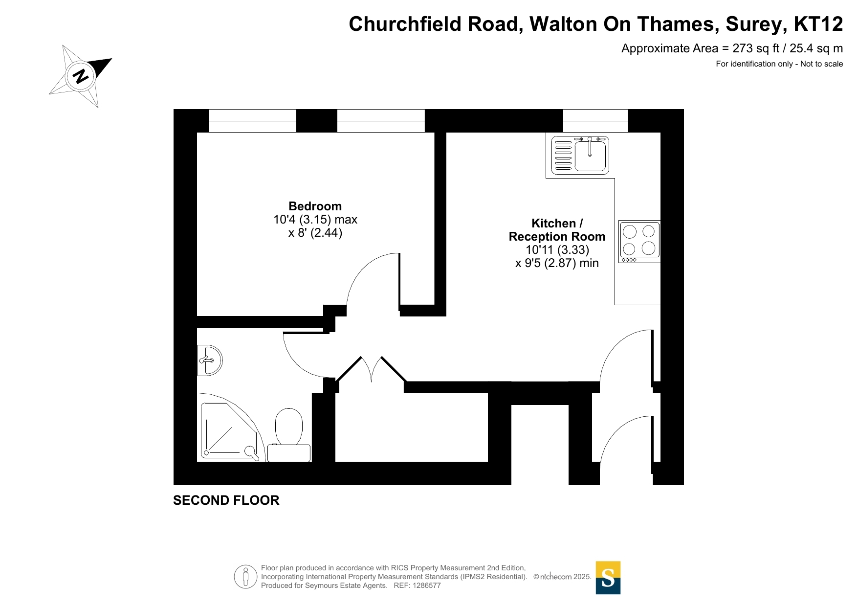 Flat 5 Gloucester House, 1, Churchfield Road, Surrey floorplan